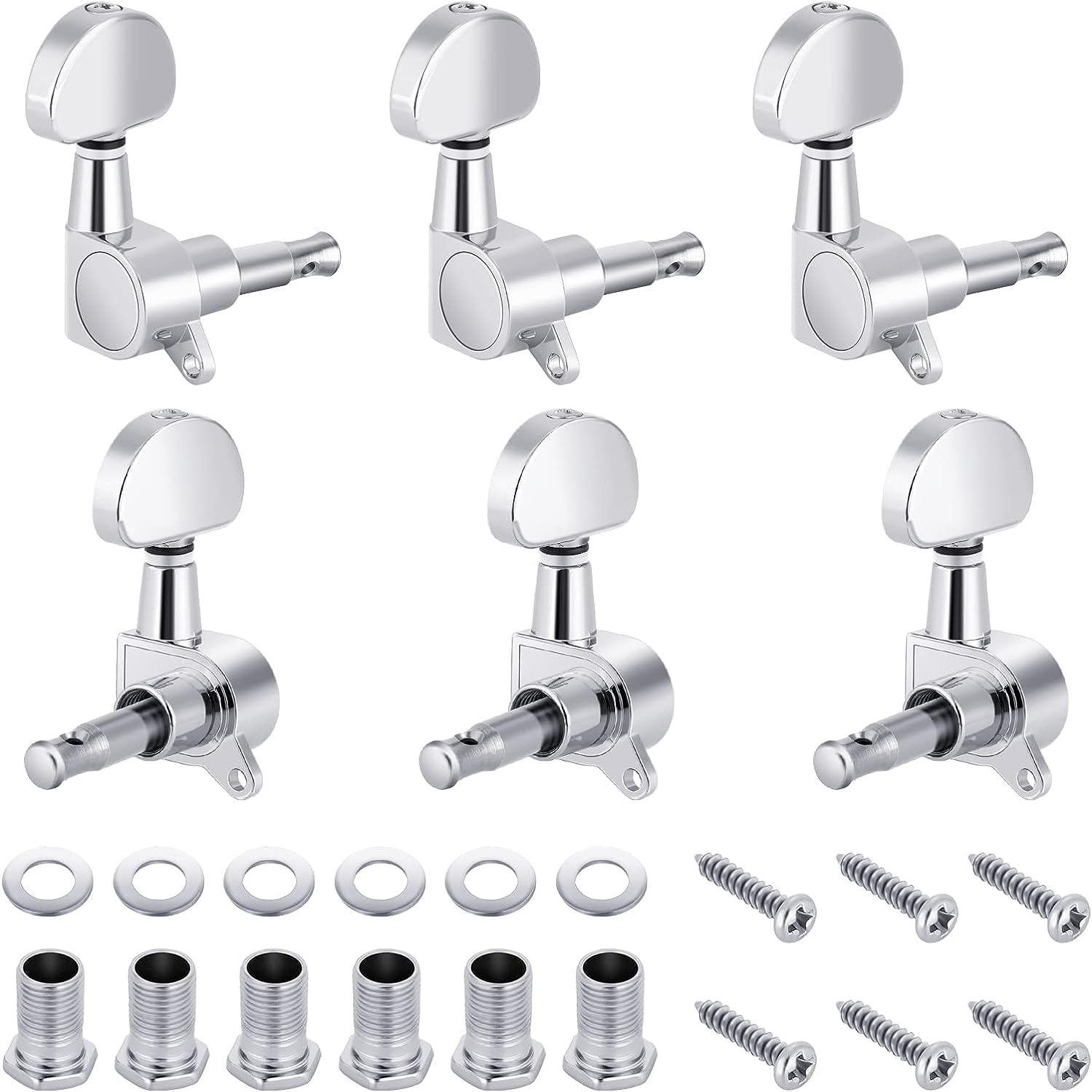 Device Of Urban Infotech Set Of 6 Guitar Tuning Keys 3L+3R Guitar String Tuning Pegs Machine Head Tuners For Acoustic Guitar Sem