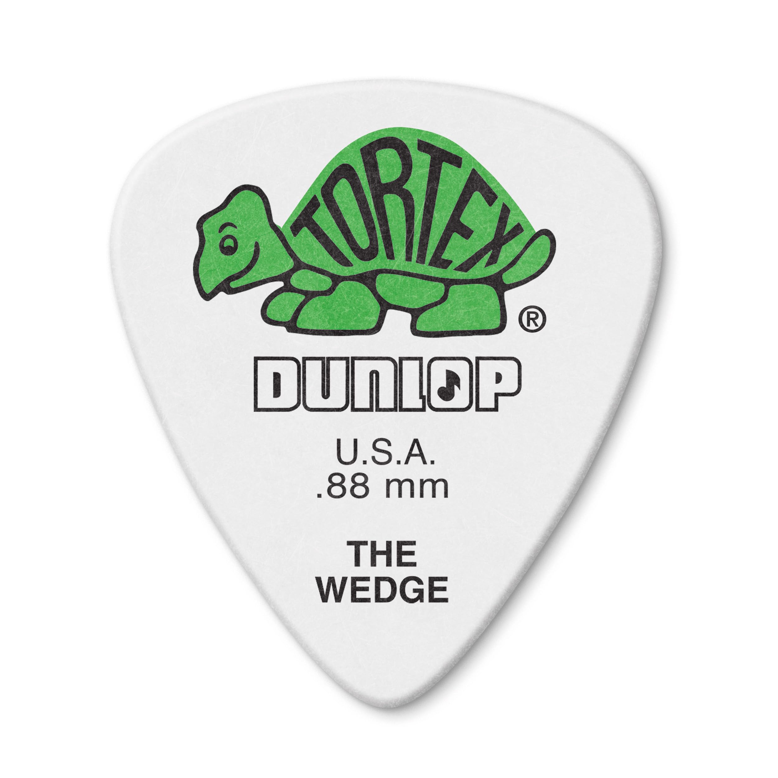 Jim Dunlop 424P 0.88Mm Guitar Pick, White And Green