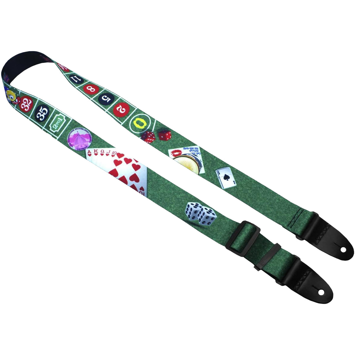 Killer-Q Guitar Strap - Stylish Straps For Electric And Acoustic Guitars With Leather Tabs, 2 Inches X 5 Feet, Vegas Baby