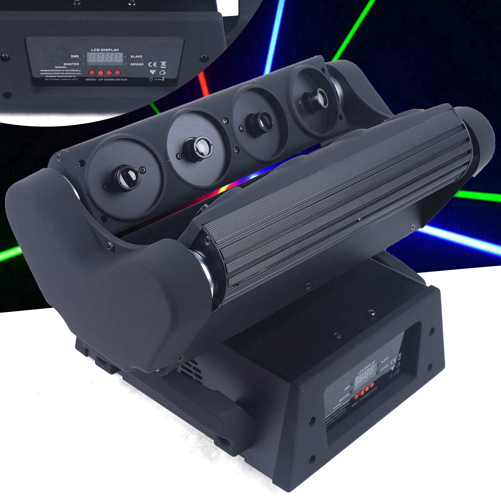 Bar Lights 8 Eye RGB Moving Head Beam Light DMX Party Club Bar Stage Lighting 110V Par Lighting Sound Activated for DJ KTV Disco