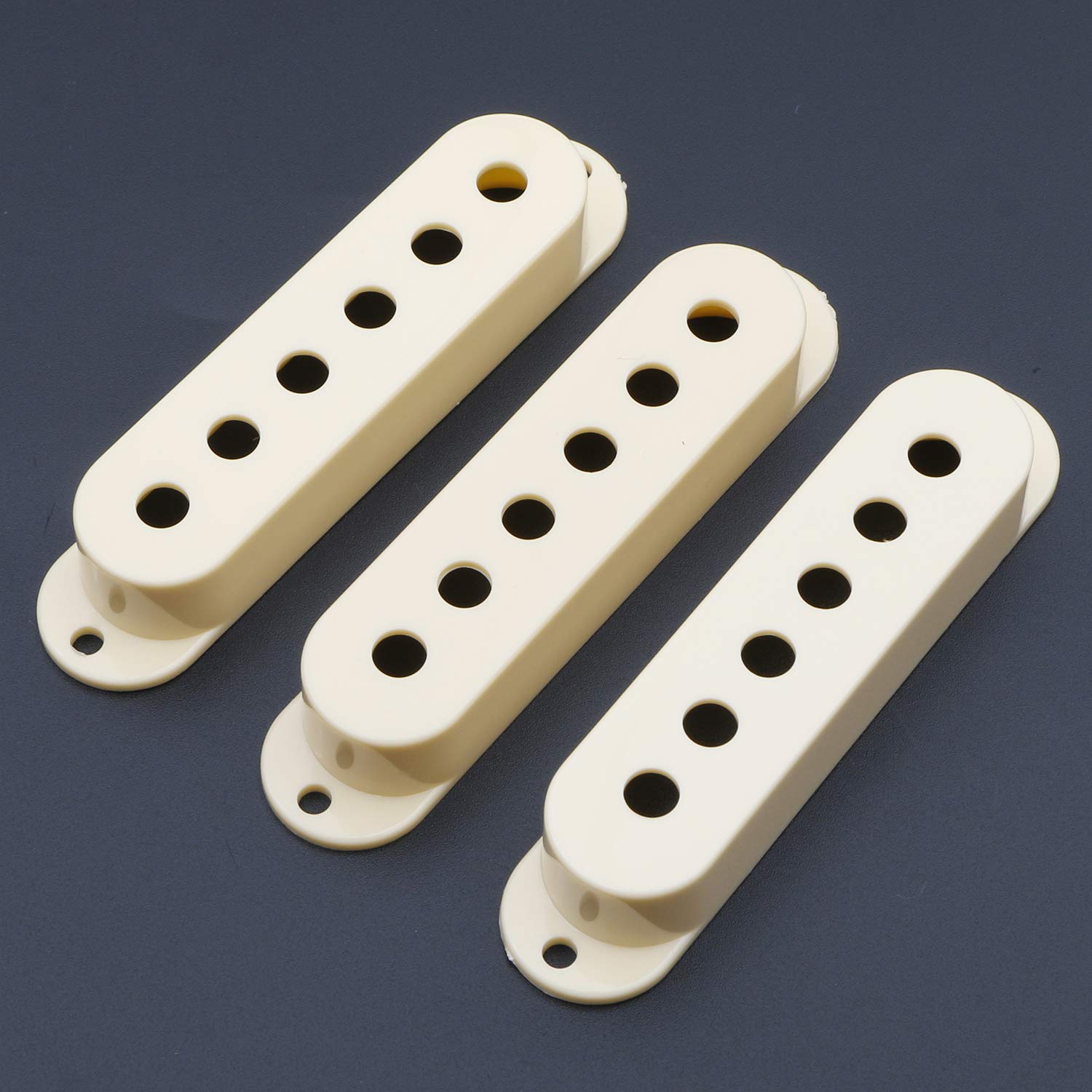 Swhmc Guitar Pickup Switch Tip Cover 6 Hole Single Coil Switch Set 2 Tone 1 Volume Knobs for Fender Strat Guitar Yellow/Cream