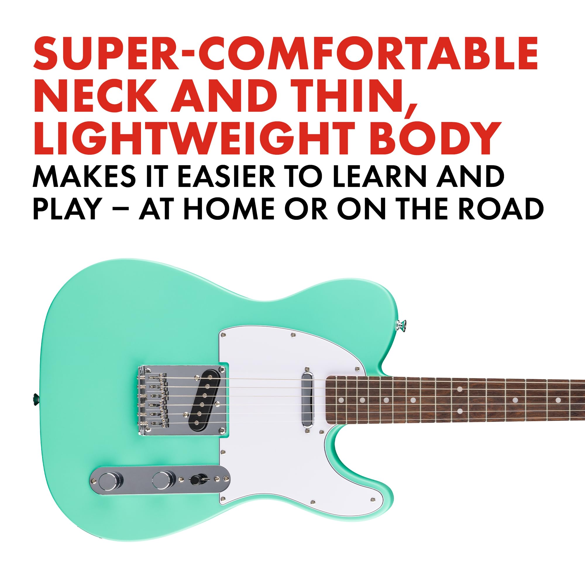 Fender Squier Debut Series Telecaster Electric Guitar, Beginner Guitar, 2-Year Warranty, Includes Free Lessons, Sea Foam Green w