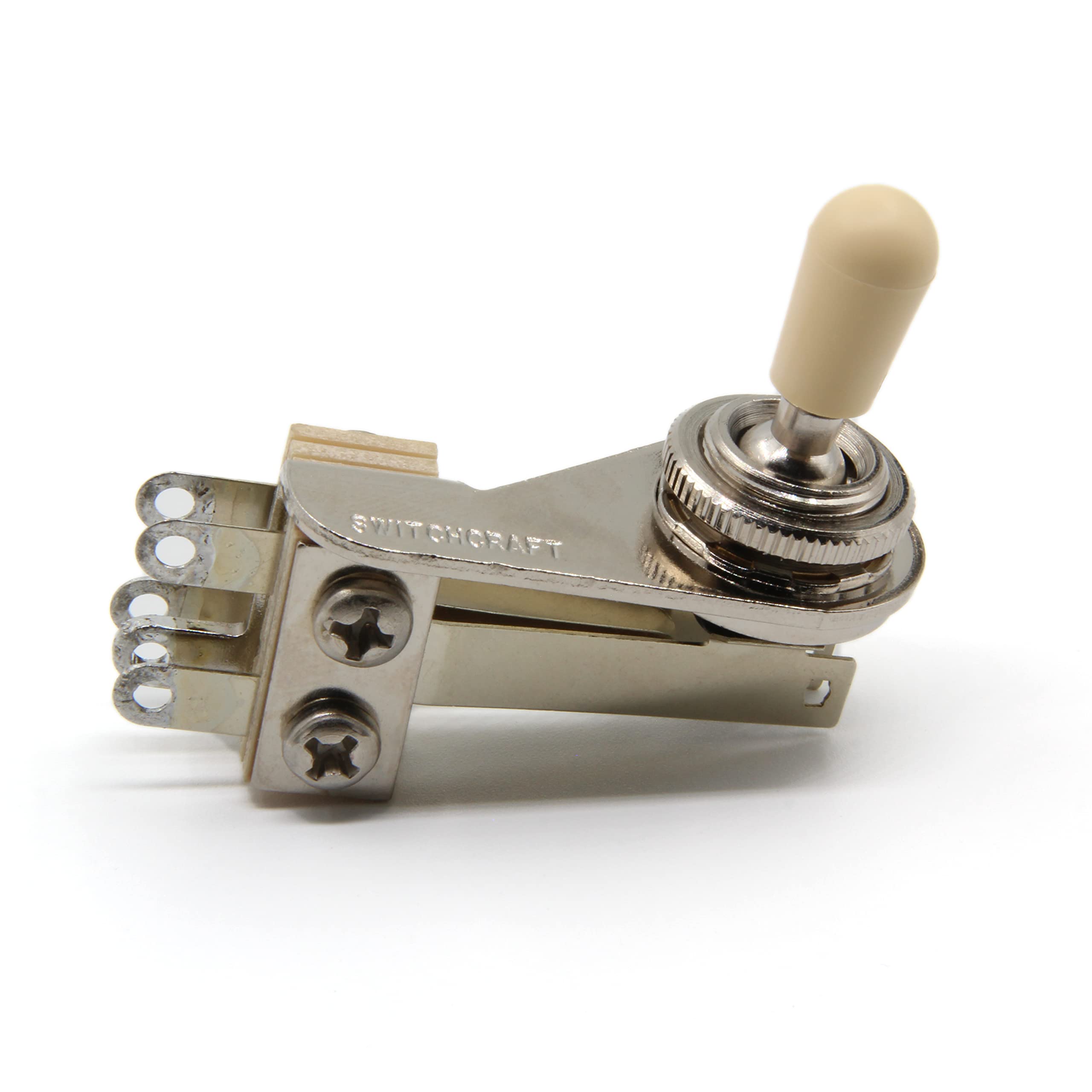 Switchcraft 3-Way Right AngleL-Type Toggle Switch w/Genuine Switchcraft Tip - Black, White, Cream or Amber - for Electric Guitar