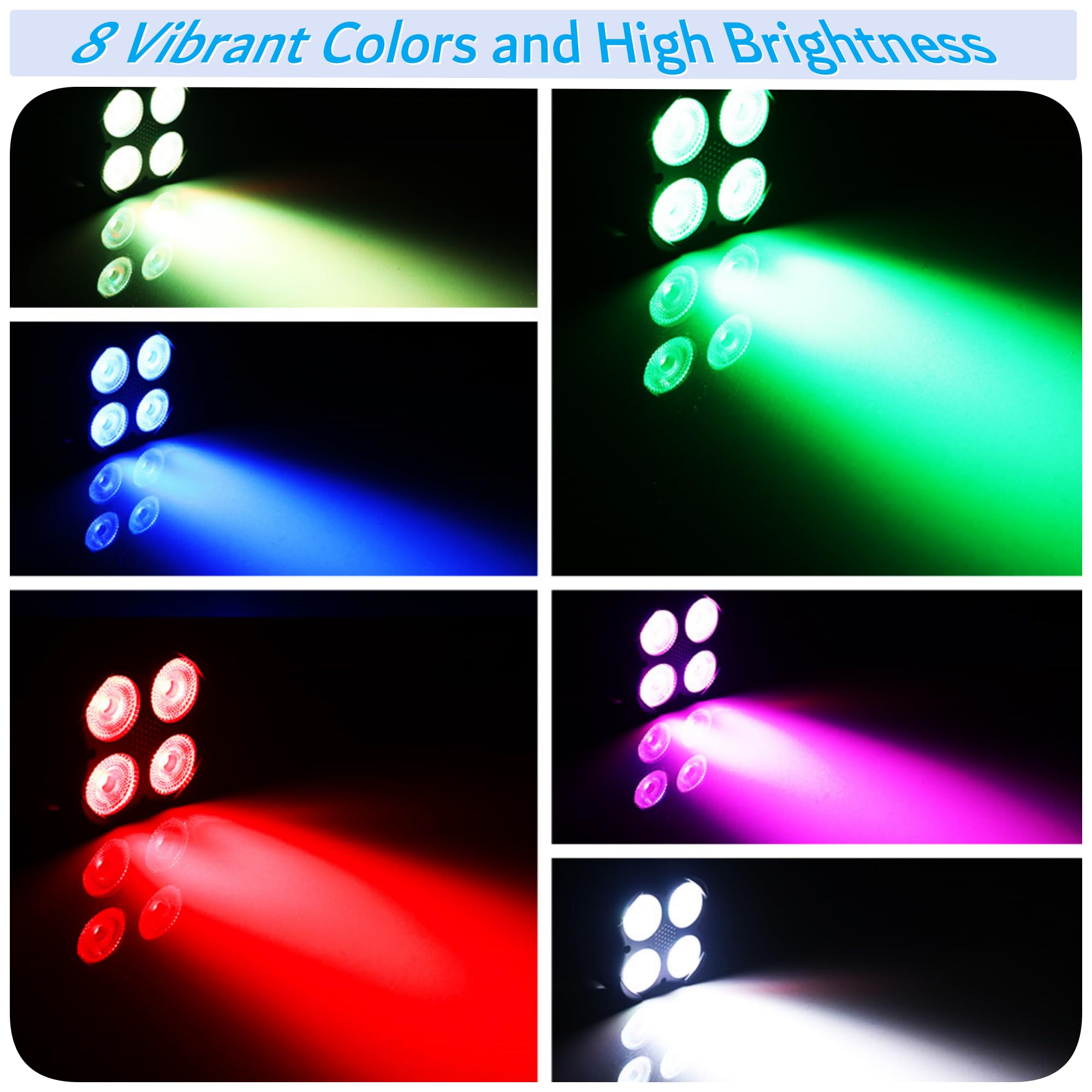 AQOOL Stage Par Lights, Super Bright RGBW LED Par Can Light with Remote & DMX Control, Sound Activated DJ Uplighting for Event C