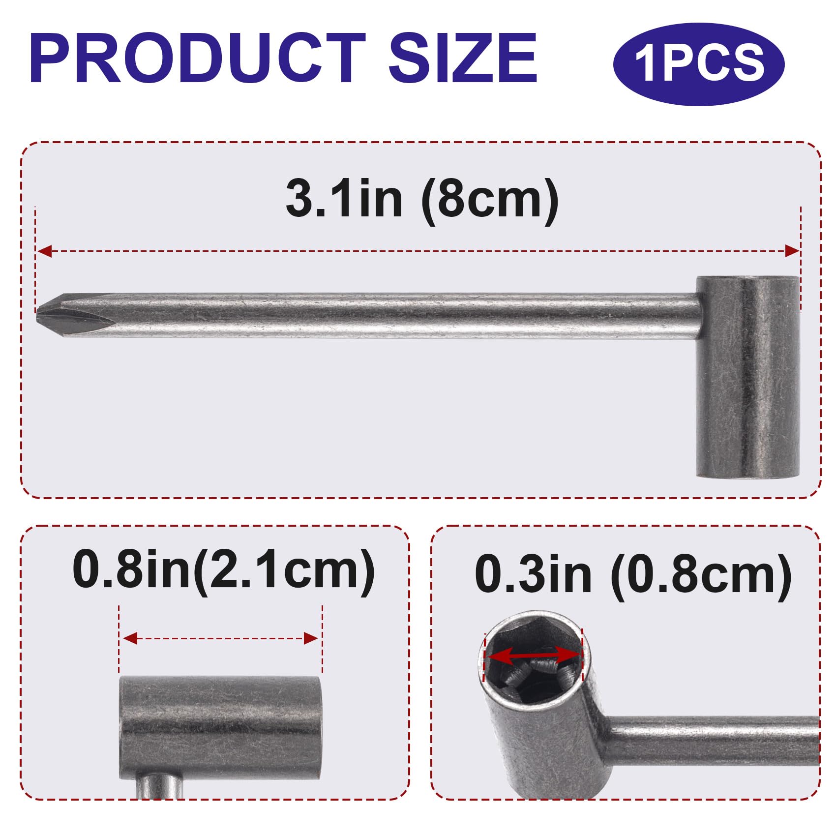 SmallCat Guitar Truss Rod Wrench, 5/16 Inch Guitar Repair Adjustment Wrench with Cross Screwdriver, Black Guitar Neck Repair Acc