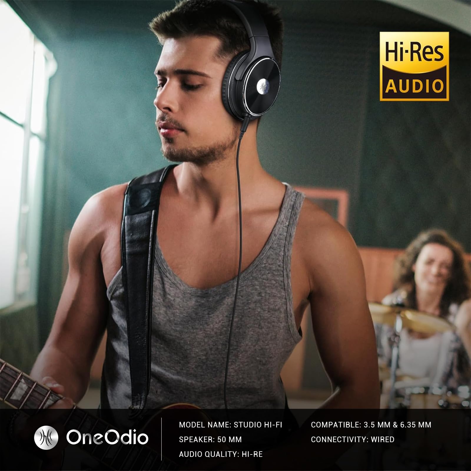 OneOdio Wired Headphones - Over Ear Headphones with Noise Isolation Dual Jack Professional Studio Monitor & Mixing Recording Hea