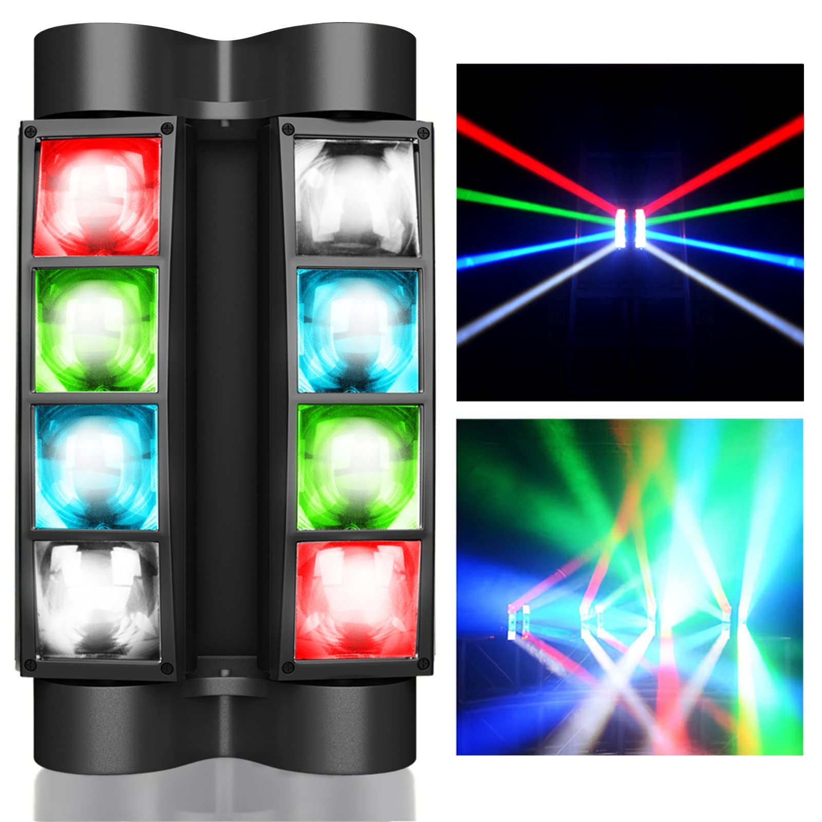 Betopper Stage Light, Moving Head Dj Light For Parties, Rgbw 8X3W Spider Led Light, Sound Activated & Dmx-512 Control For Party,