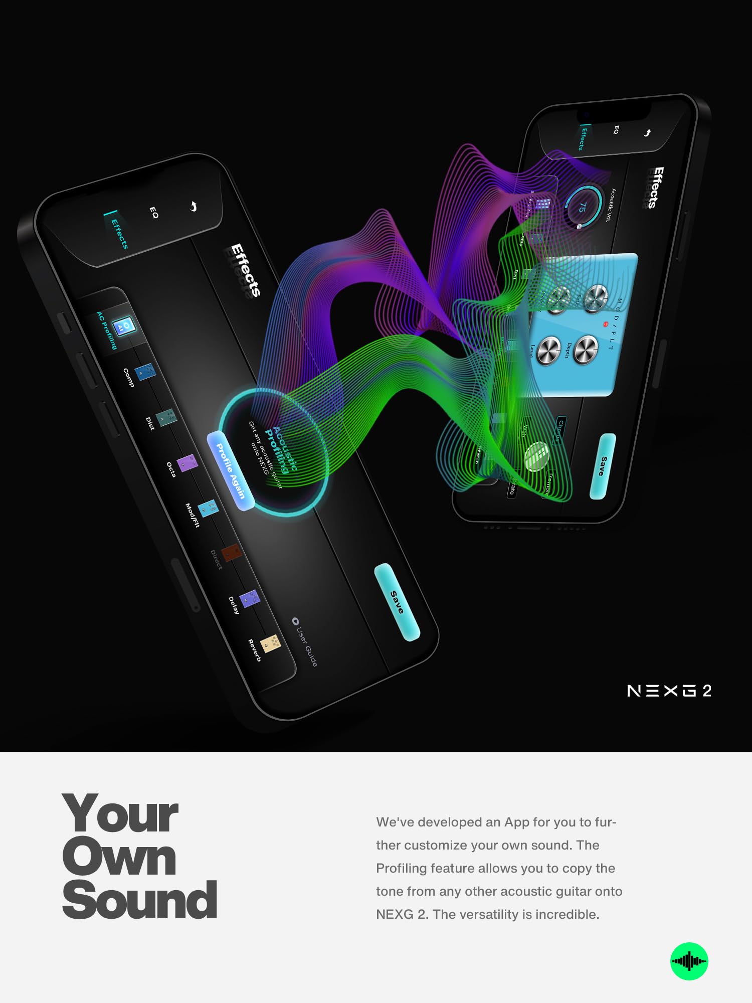 Enya NEXG 2 Acoustic-Electric Guitar Carbon Fiber Travel Smart Audio Guitar with 50W Wireless Speaker, Wireless Microphone, Hi-F