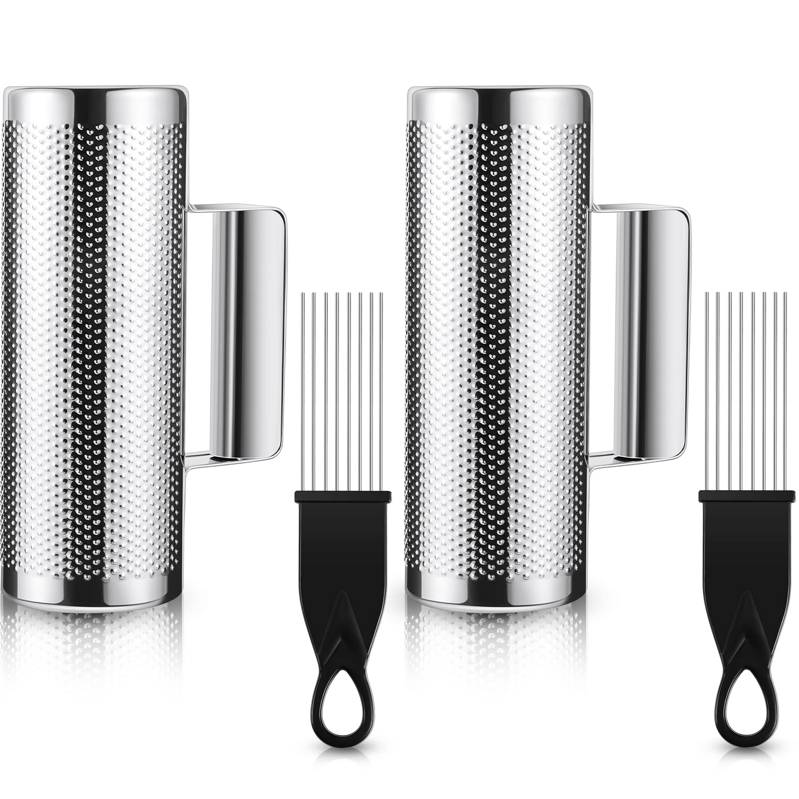 Kathfly 4 Pcs Guiro Instrument Metal Stainless Steel Musical Latin Percussion Training Tool with Scrapers for Live Performance(3