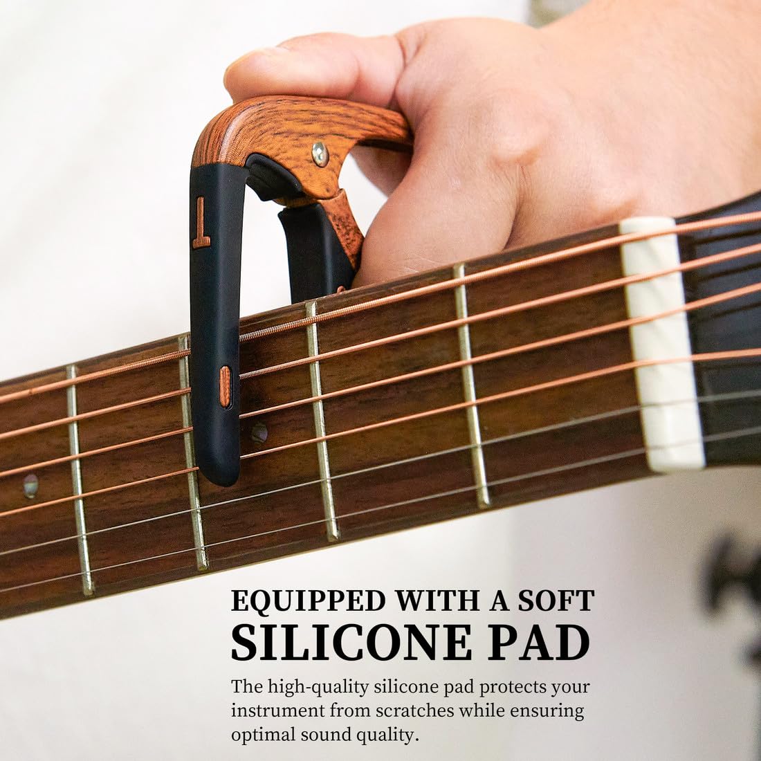 Guitar Capo for Acoustic and Electric 6 String Guitars (1 Pack Roswood Capo)