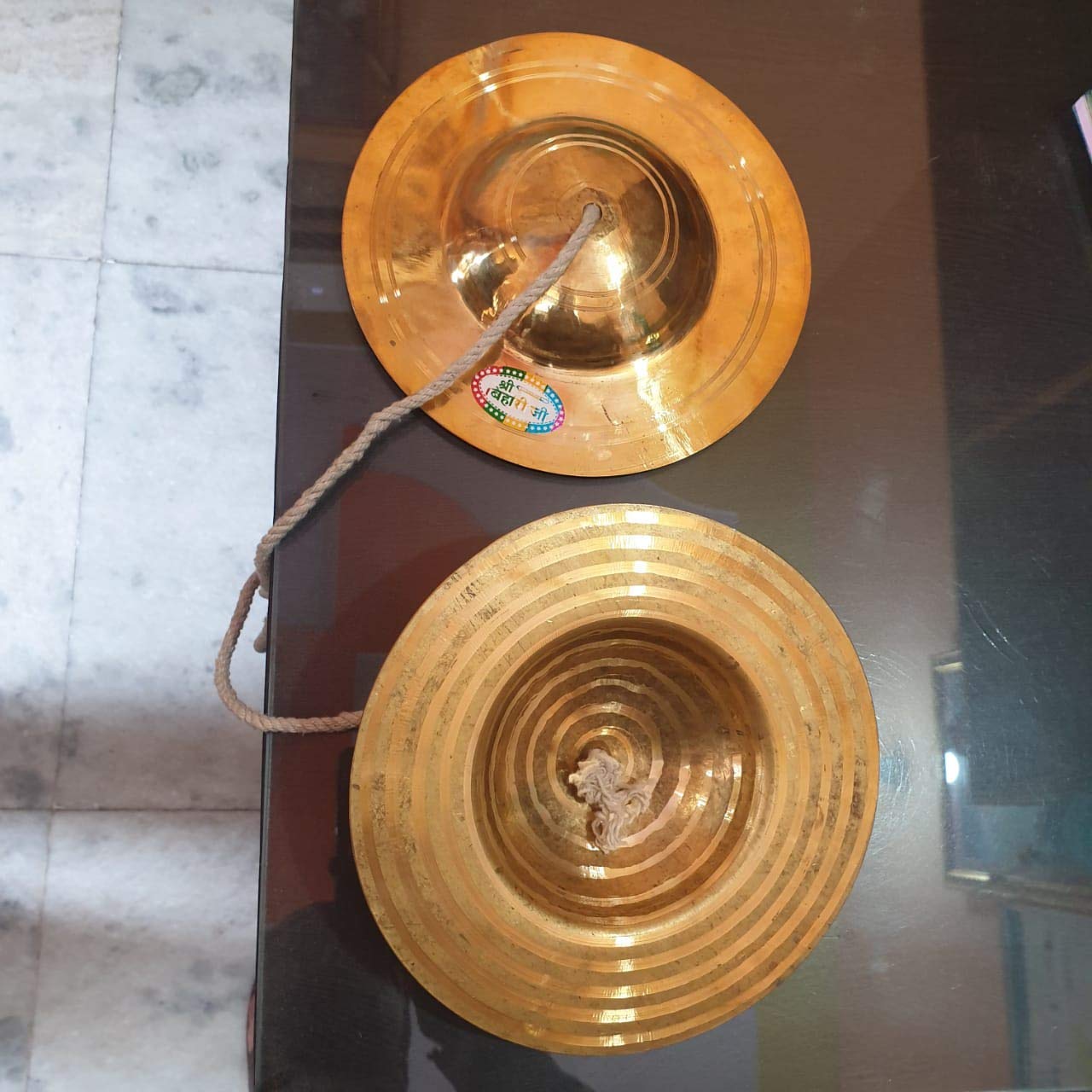 Sai Musical Brass Cymbals Manjira 8 Inches (Gold)