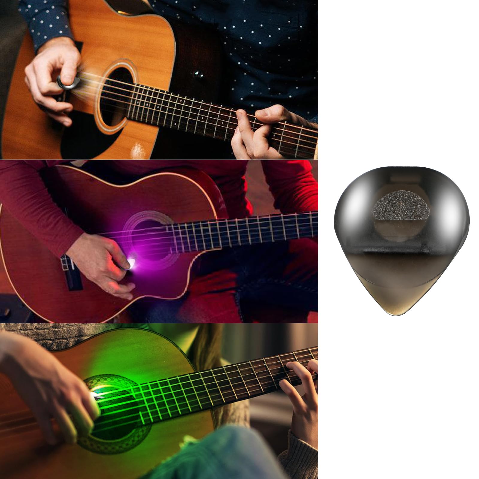 Auto Led Glowing Guitar Picks - Light Up Guitar Pick, For Unmatched Musical Experience, 0.6Mm (White)