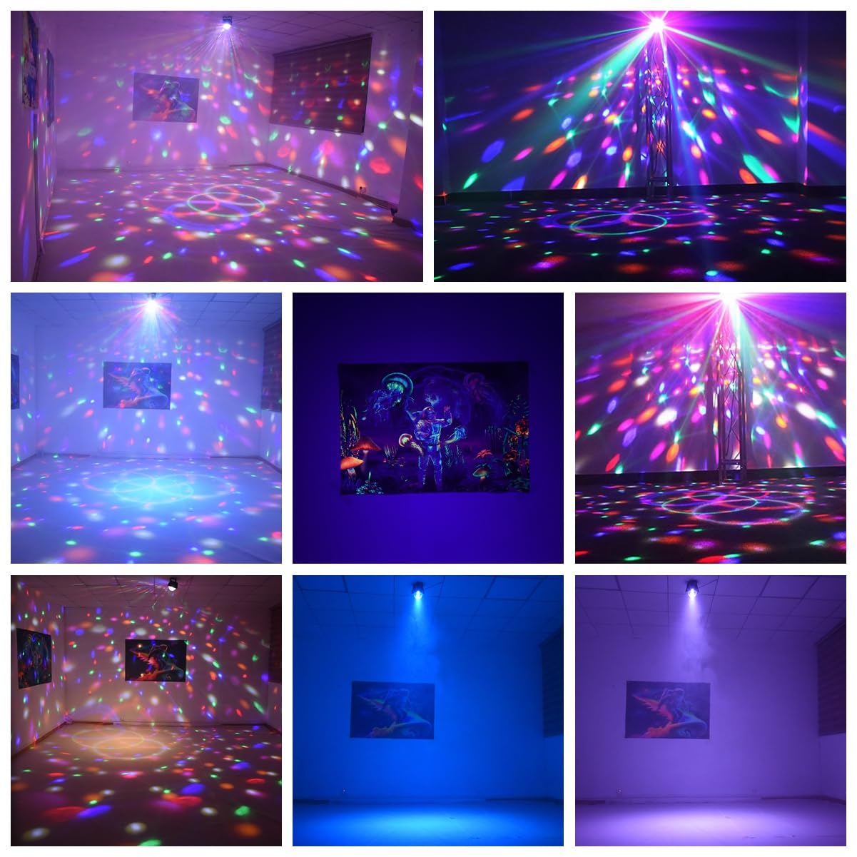 Buclhoz Disco Ball Party Lights Sound Activated LED Colorful DJ Strobe Light for Indoor Room Dance Parties Birthday Rave Home Cl