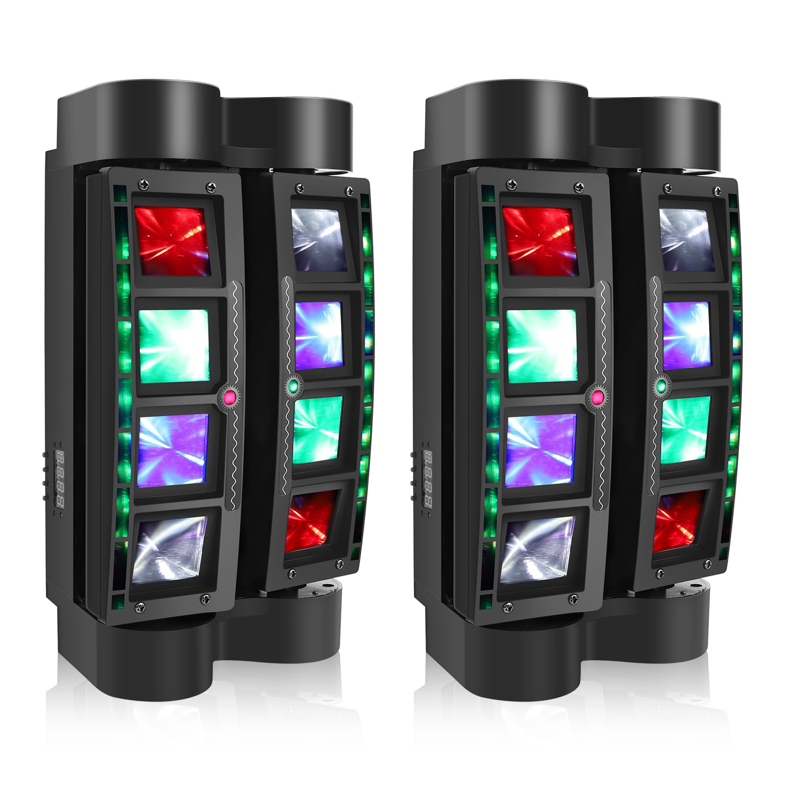 Uking Spider Moving Head Light 8X10W Rgbw Leds Beam Dj Lights And 2 Pixel Light & Laser Lights, Sound Activated/Dmx-512 Control