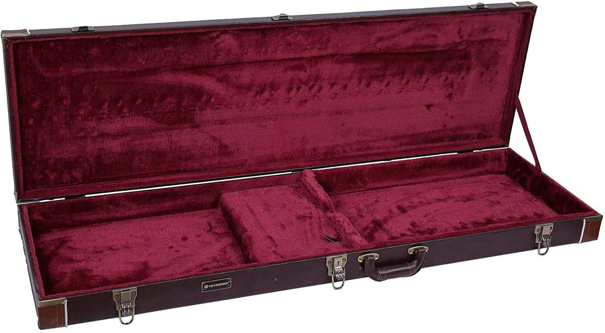 Crossrock Wood Case Fits Electric Bass Guitars-Brown (Crw620Bbr)