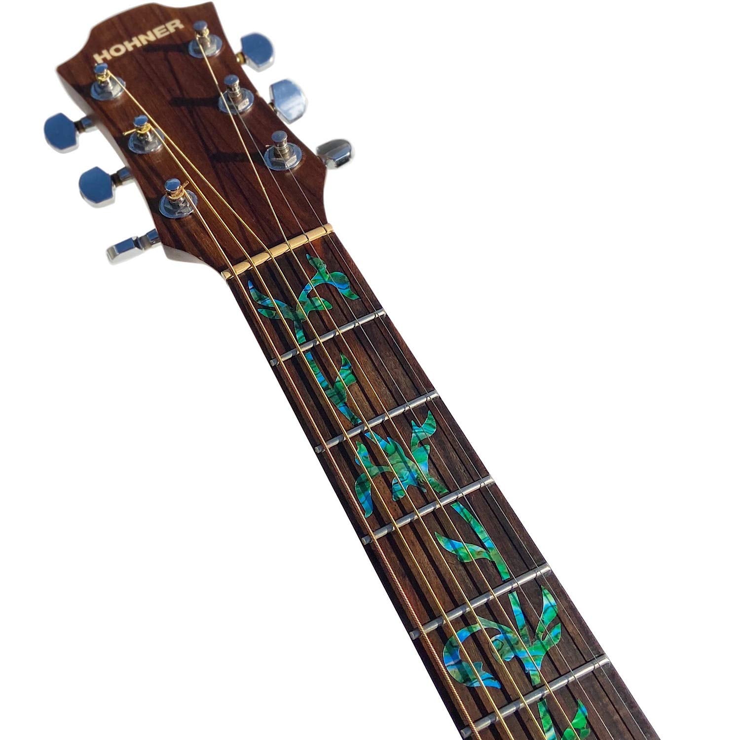 Inlay Sticker Fret Markers for Guitars - Tree Of Life - Abalone Green