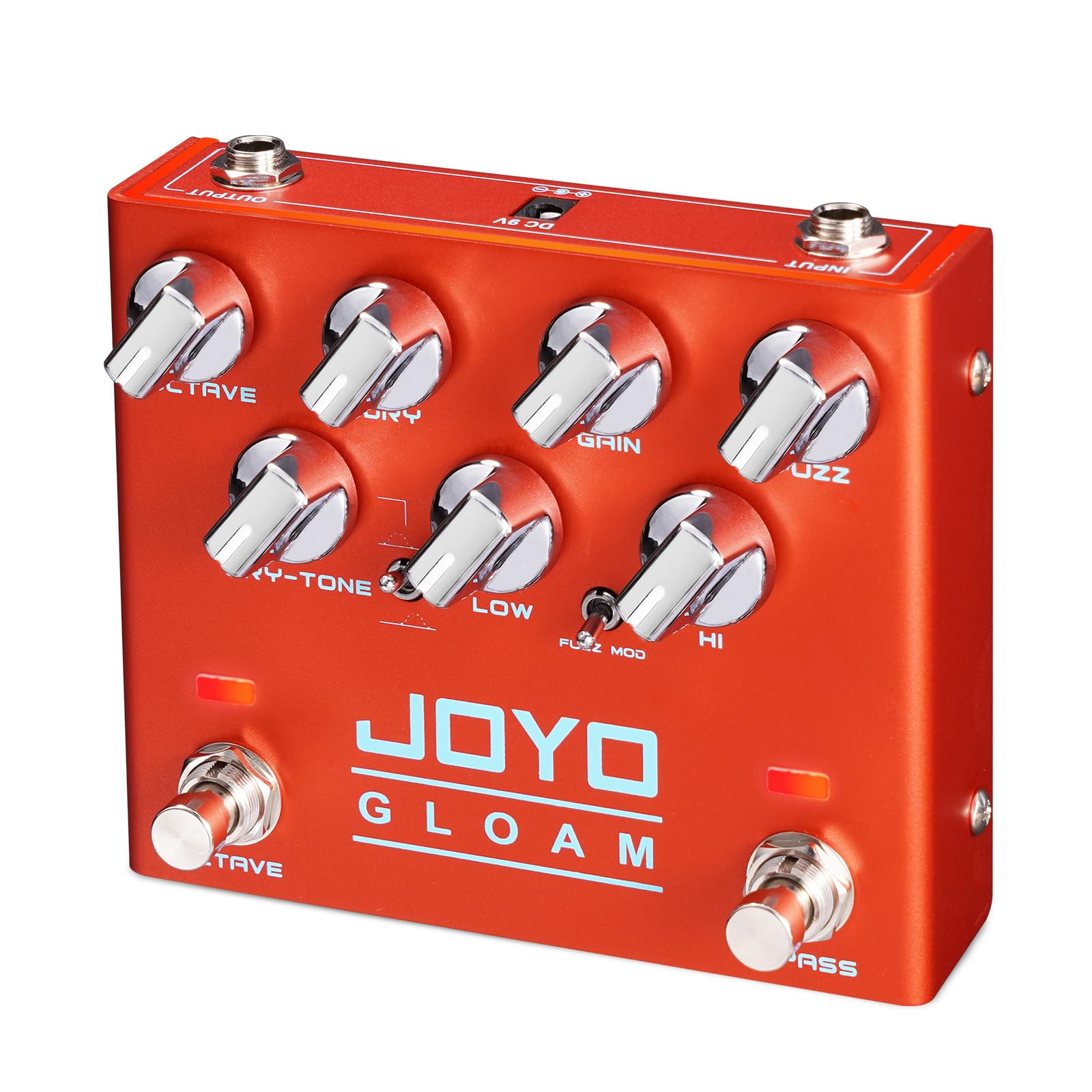 JOYO Bass Guitar Pedals Octave Fuzz Effect Pedal High Gain with Dual Independent Footswitch for Bassist Electric Guitar Bass (GL