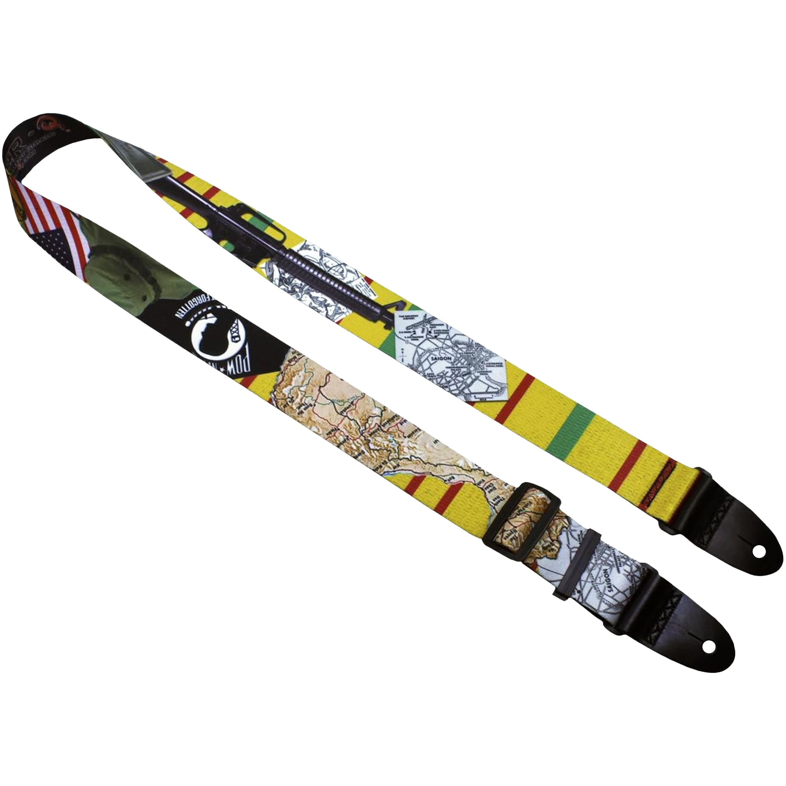 Killer-Q Guitar Strap - Stylish Straps For Electric And Acoustic Guitars With Leather Tabs, 2 Inches X 5 Feet, Never Forget