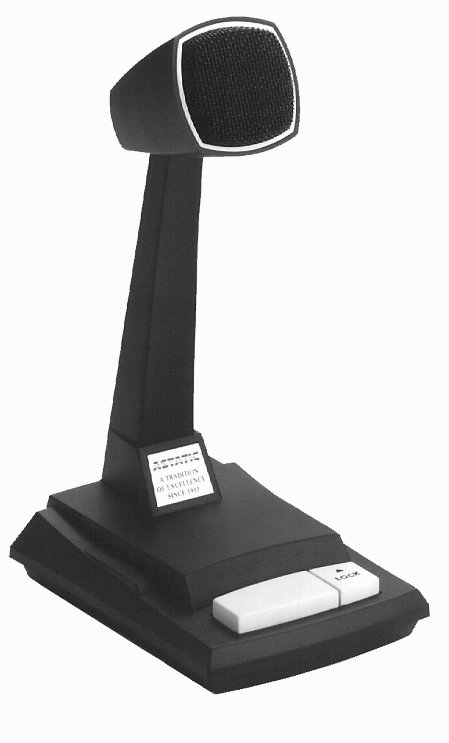 CAD Audio Astatic 878HL-2 Omnidirectional Dynamic Desk Top Microphone with Locking Push to Talk Switch