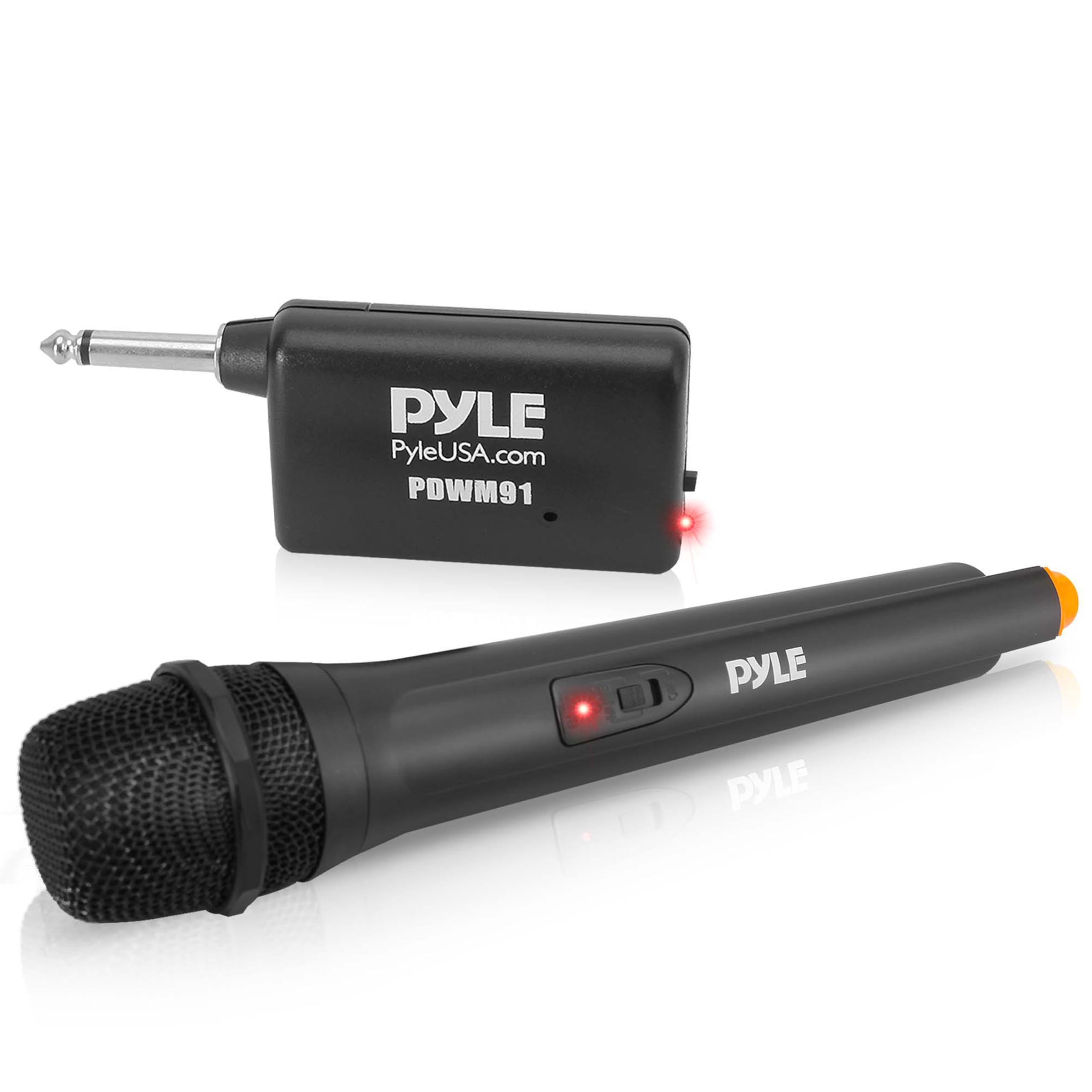 Pyle Portable Vhf Wireless Microphone System - Professional Battery Operated Handheld Dynamic Unidirectional Cordless Microphone