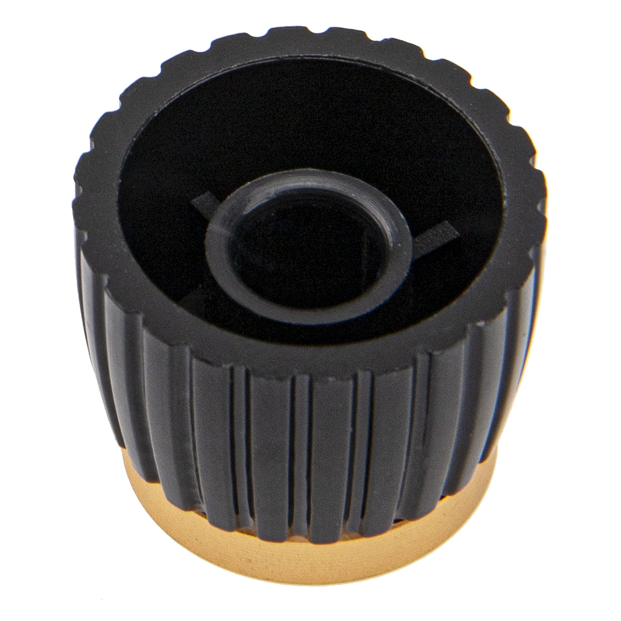 10Pcs Yootones Guitar Amp Amplifier Push on fit Knobs Black with Gold Aluminum Cap Top Compatible with Marshall Amplifiers with