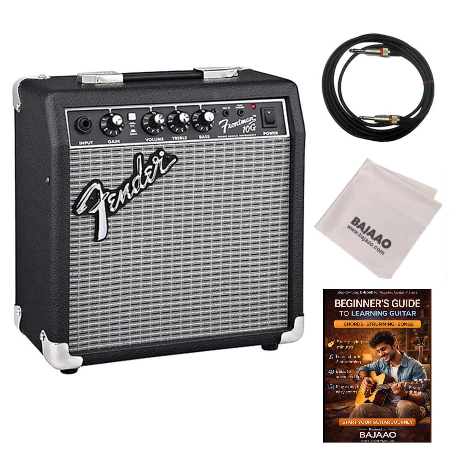 Fender Frontman 10G Guitar Amplifier with Cable & Polishing Cloth - Black