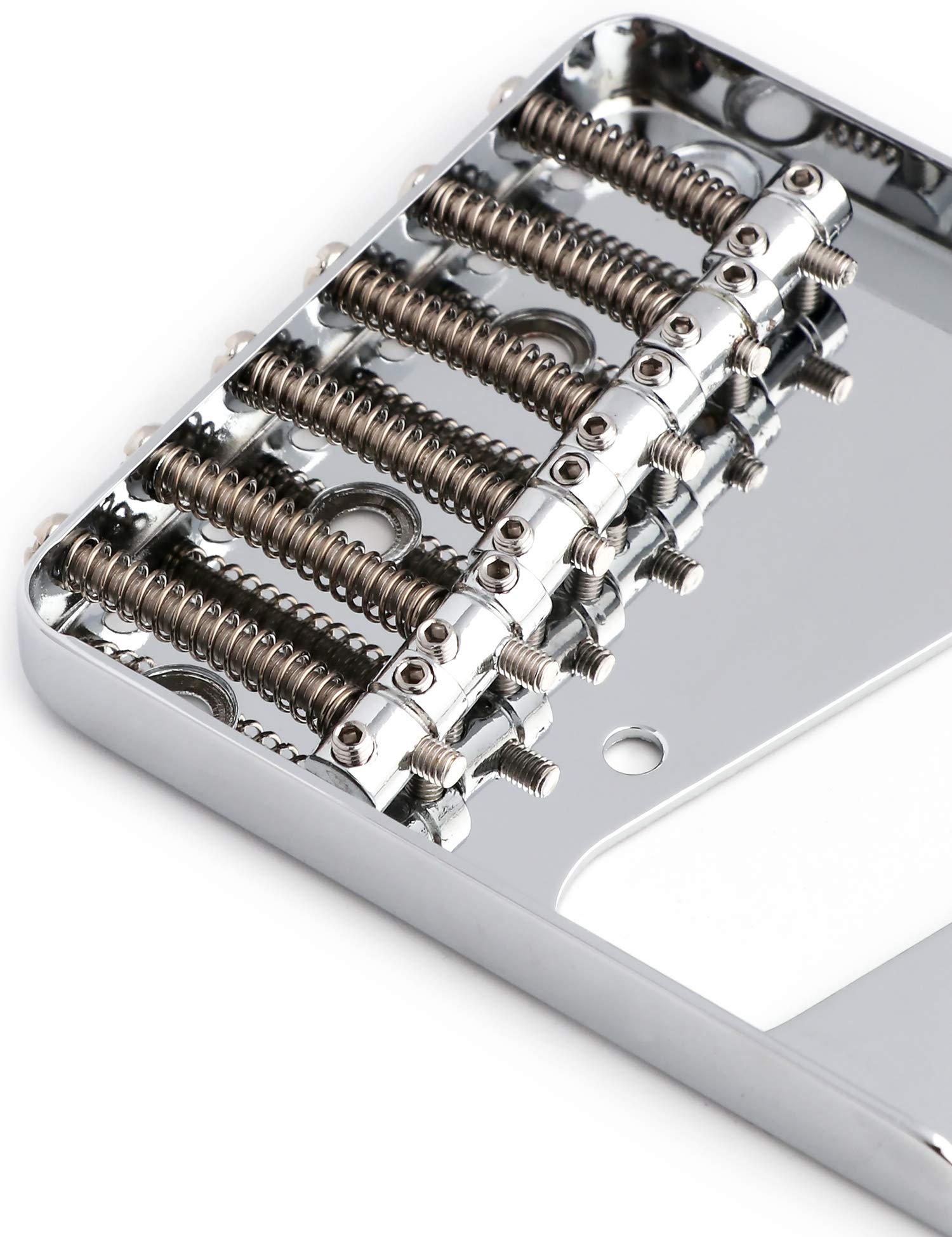 Metallor Vintage Guitar Bridge 6 Saddles String Through Body Bridge Compatible with Tele Telecaster Style Electric Guitar Parts