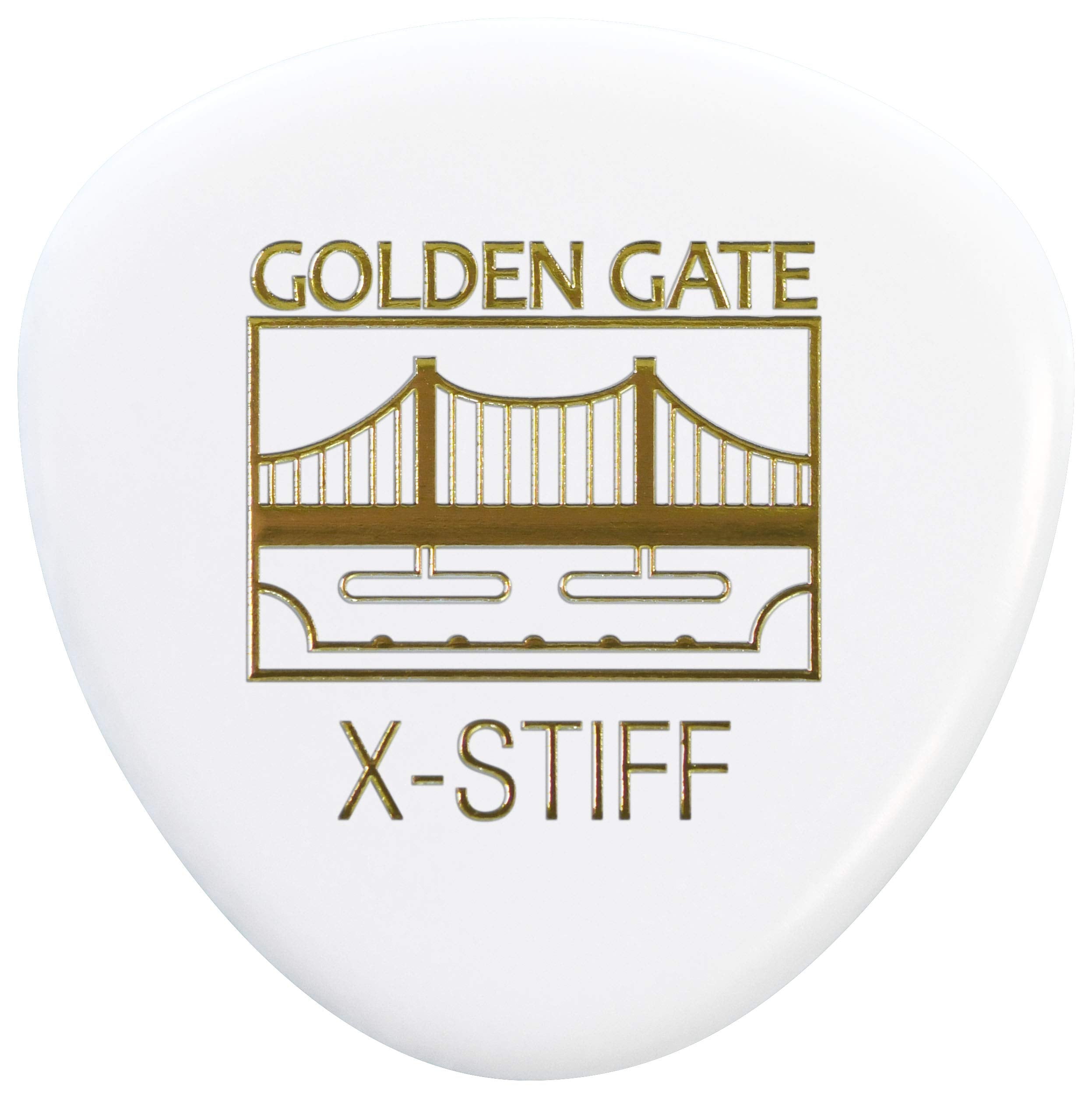 Golden Gate MP-124 Deluxe Flat Pick - Rounded Triangle - White - X-Stiff