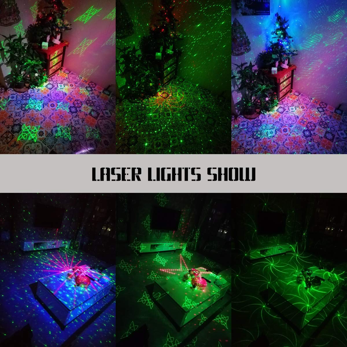 Laser Lights for Party - Laser Light Show Projector for Christmas Halloween, Disco Ball DJ Lights, Sound Activated Strobe Light
