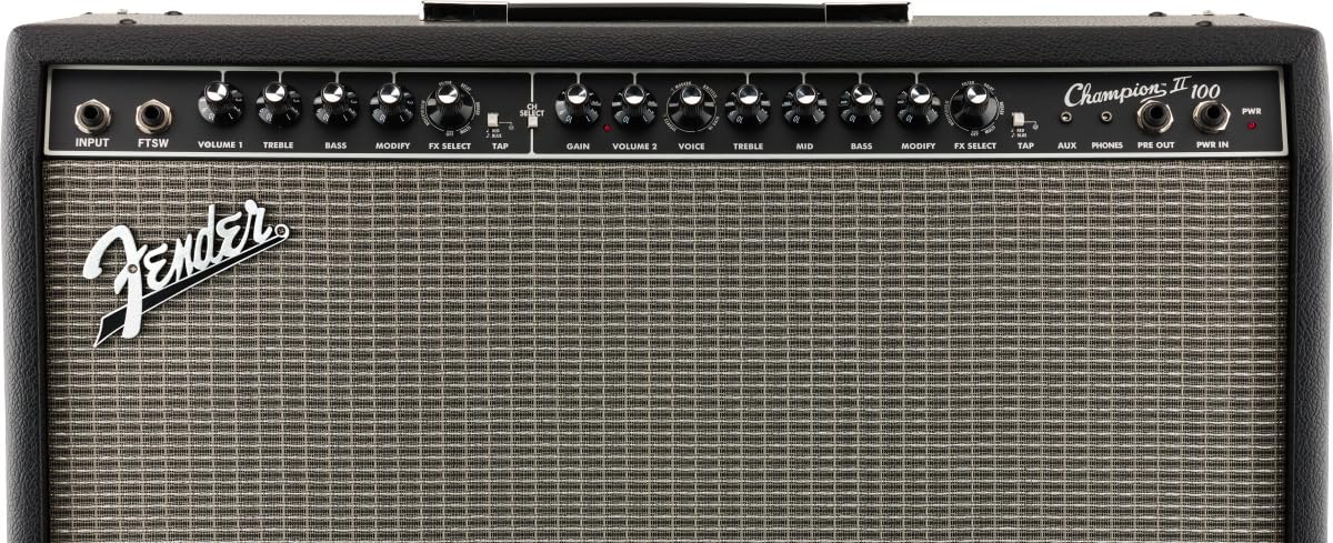 Fender Champion II 100-Watt Guitar Combo Amplifier Bundle with Cable, Picks, and Austin Bazaar Instructional Video