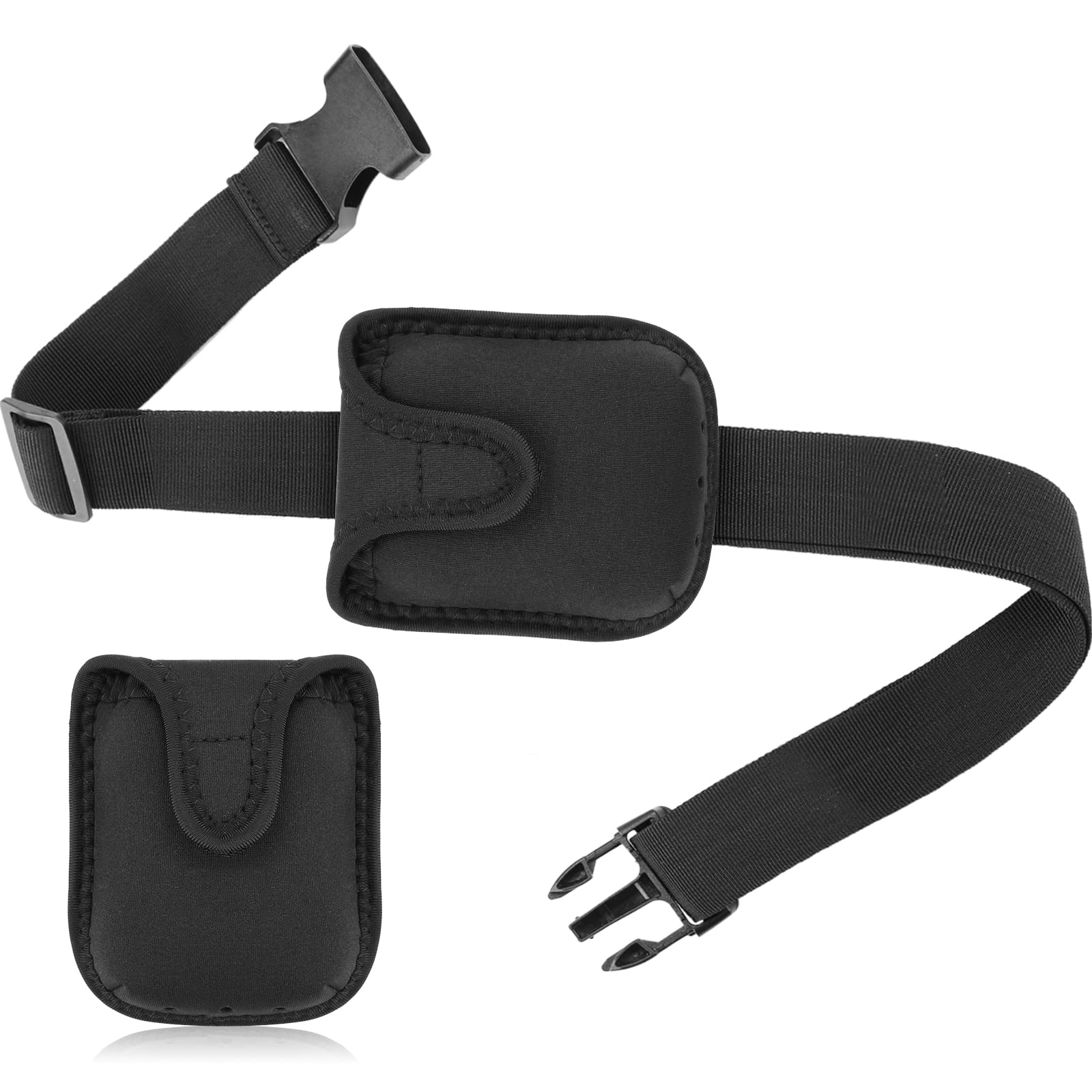 Mic Belt with 2 Pack Pouches Anti Dropping Strap Fitness Instructor Detachable Neoprene Microphone Transmitter Carrier Pouch Adj