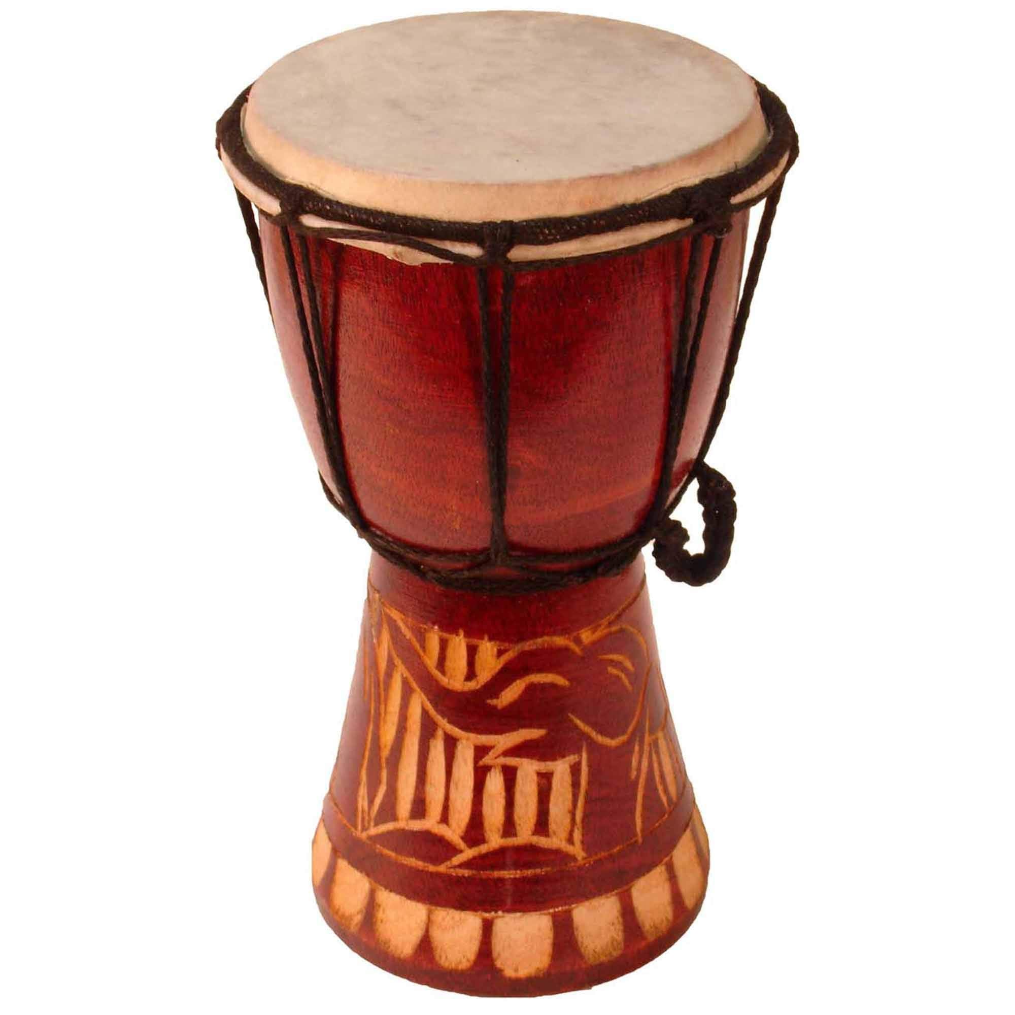 Djembe Drum Carved Bongo African inspired music also a unique gifting idea. Carver Abstract Elephant Giraffe Turtle. (8 Inch, El