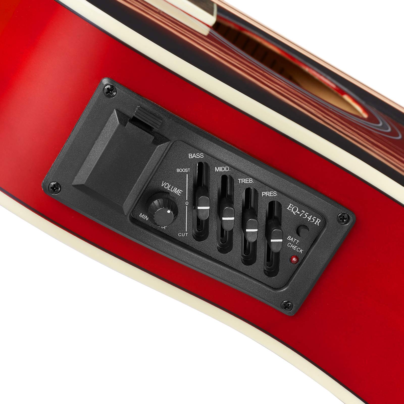 Ashthorpe Full-Size Cutaway Thinline Acoustic-Electric Guitar Package - Premium Tonewoods - Red