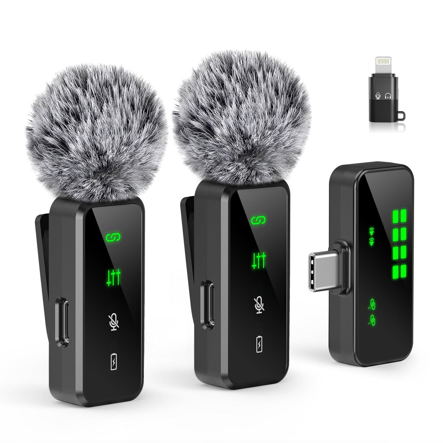 GRENARO Mic for YouTube Wireless, 3-Level Adjustable Noise Cancellation Wireless Mic,Professional Microphone for Recording, Idea