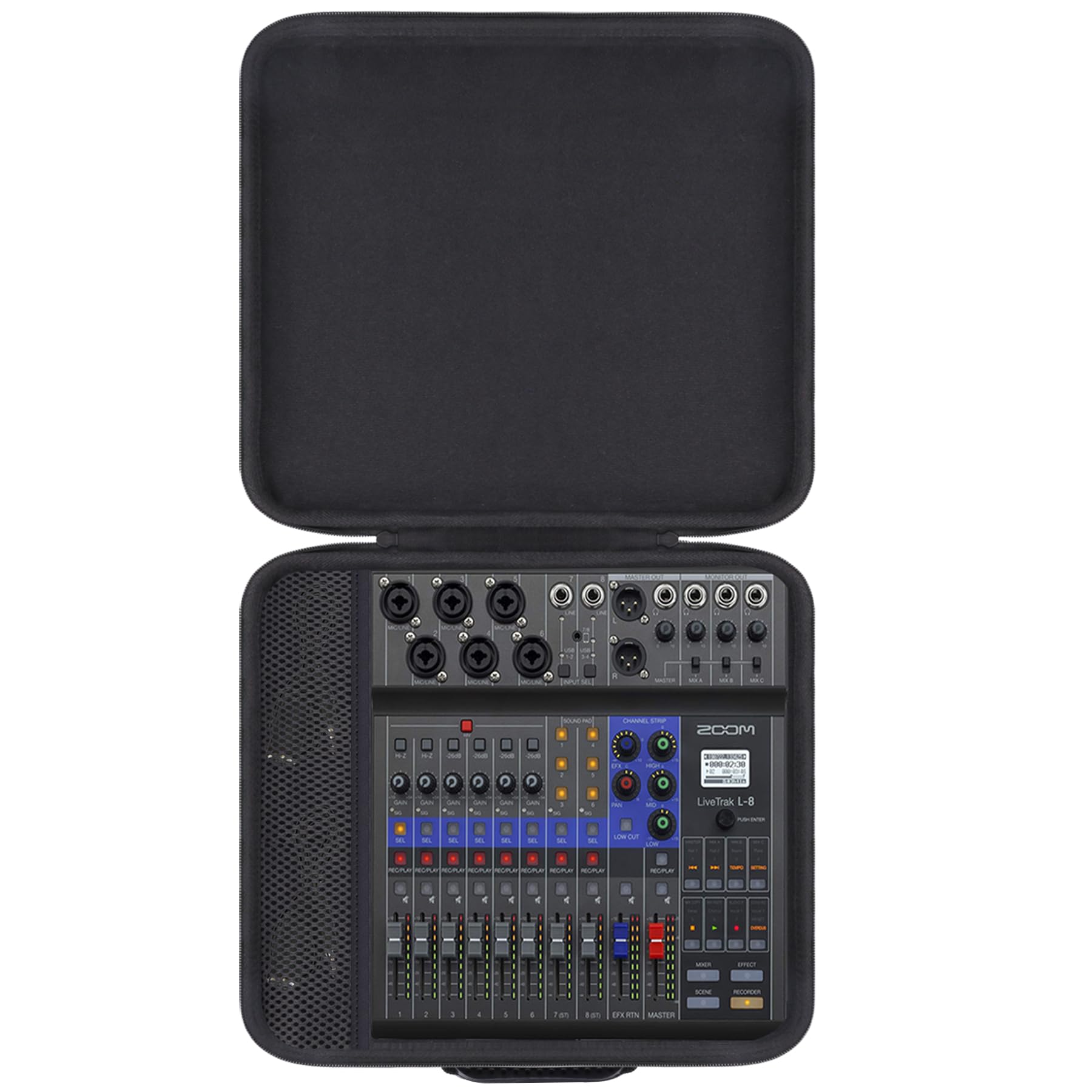 co2CREA Hard Travel Case for Zoom LiveTrak Podcast L-8 Digital Mixer/Recorder, Shockproof Protective Storage Bag with Hand Handl