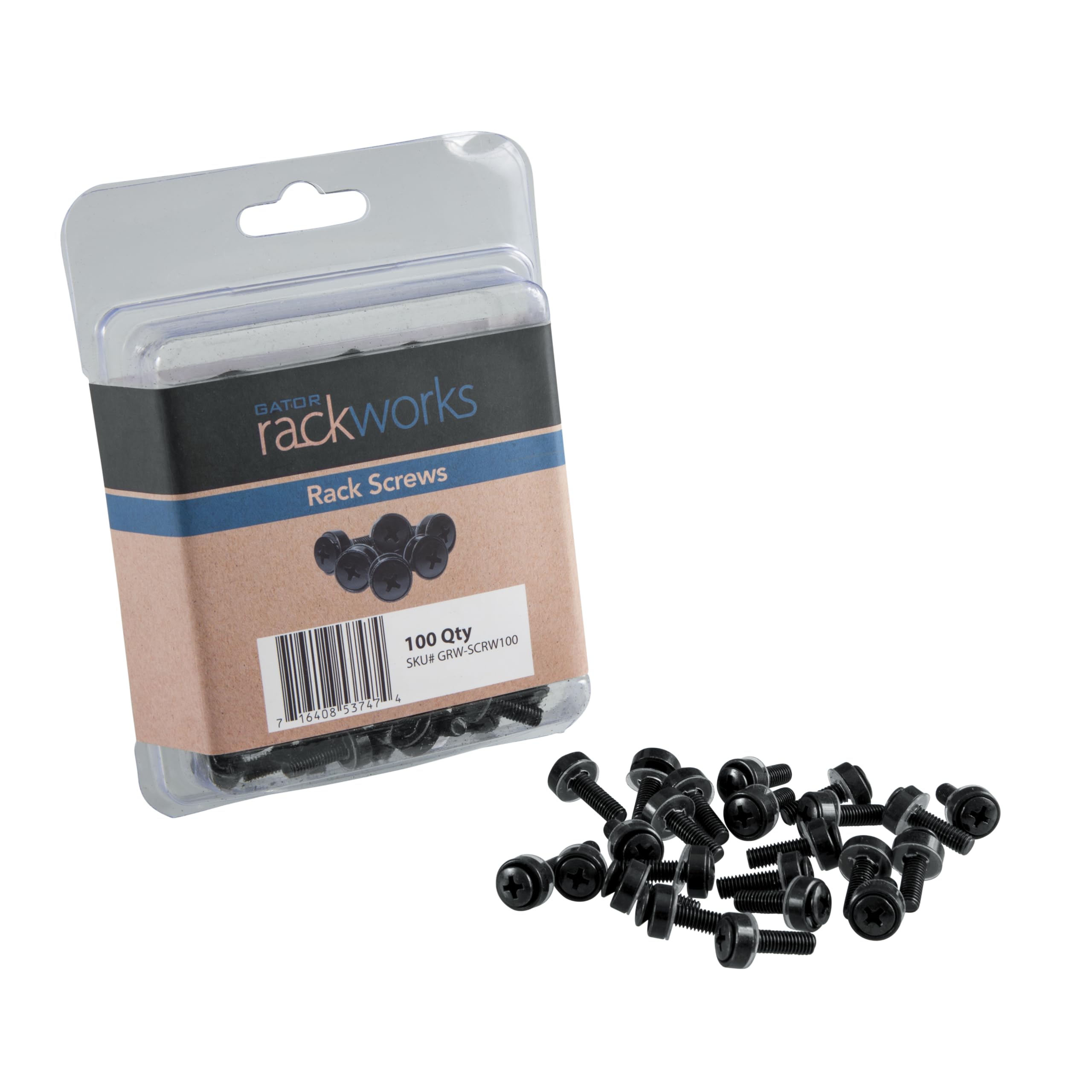 Gator Rackworks Standard Size Rack Screws, 100 Pack (GRW-SCRW100)
