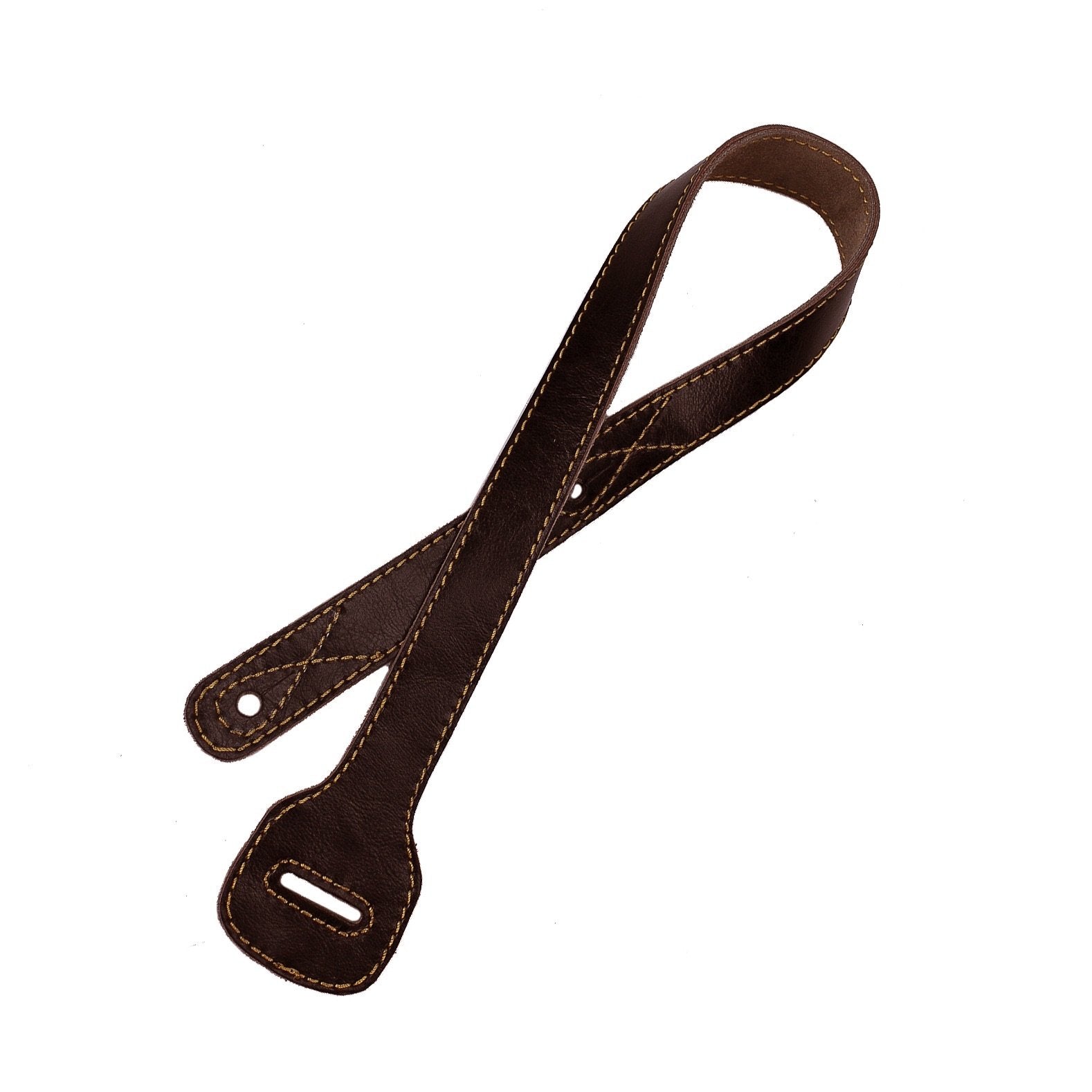 Walker & Williams XL-72 Dark Brown Guitar Strap Extender Lengthens W&W (and other) Straps Up To 60''