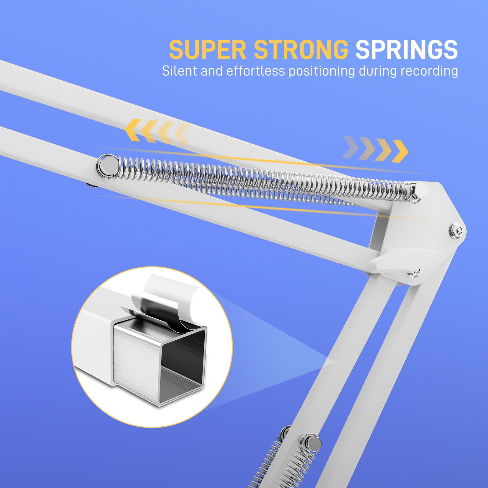 MAONO Boom Arm Microphone Stand: Adjustable Metal Suspension Mic Boom Arm for Podcasting Gaming Streaming Recording,with Desk Cl