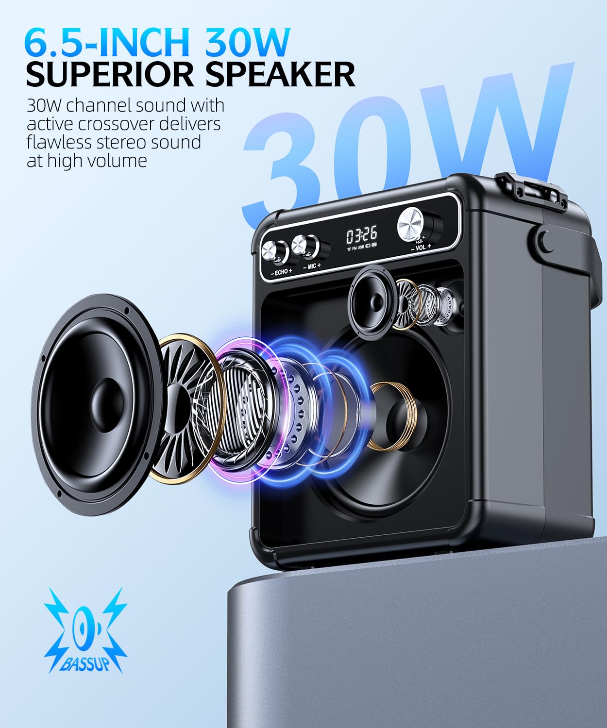 Karaoke Machine,Karaoke Machine for Adults,Bluetooth Speaker with 2 Wireless Karaoke Microphones for Adults & Kids with LED Ligh