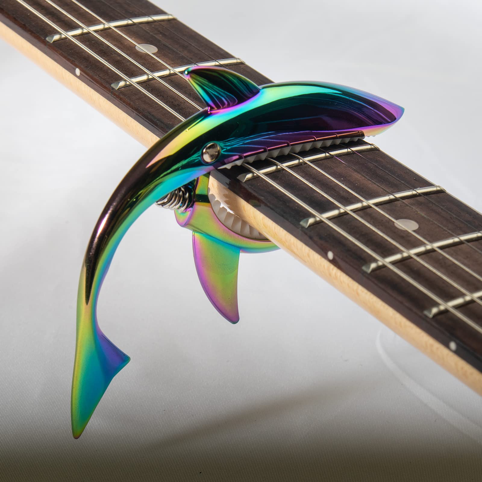 Cheerock Zinc Alloy Guitar Capo Cute Shark Shape Capo with Carrying Case for Classical Electric Guitar and Ukulele, Ideal Gift f