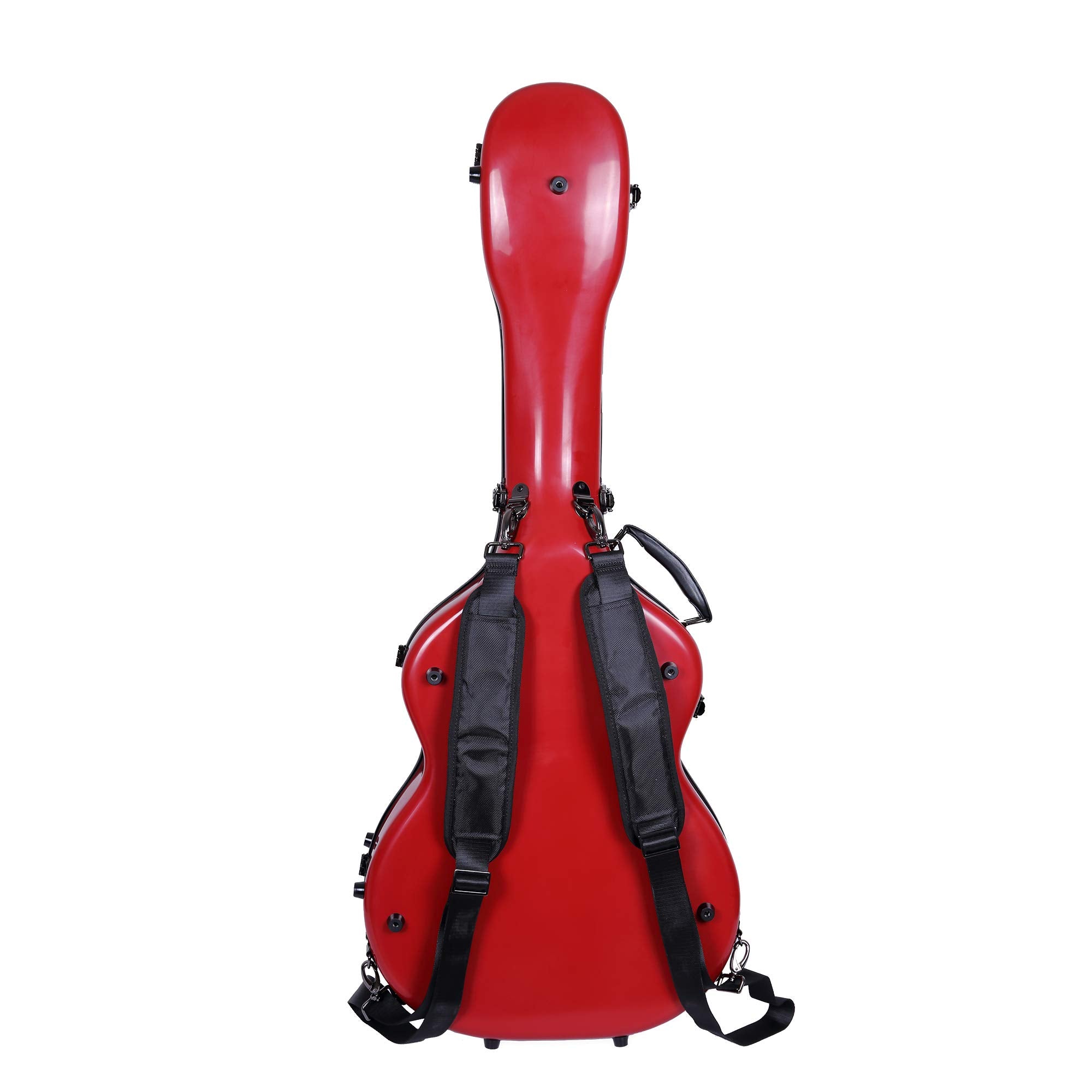 Crossrock Fiberglass Acoustic Guitar Case with TSA Lock for Martin Grand Performance-Red (CRF2020GARD)