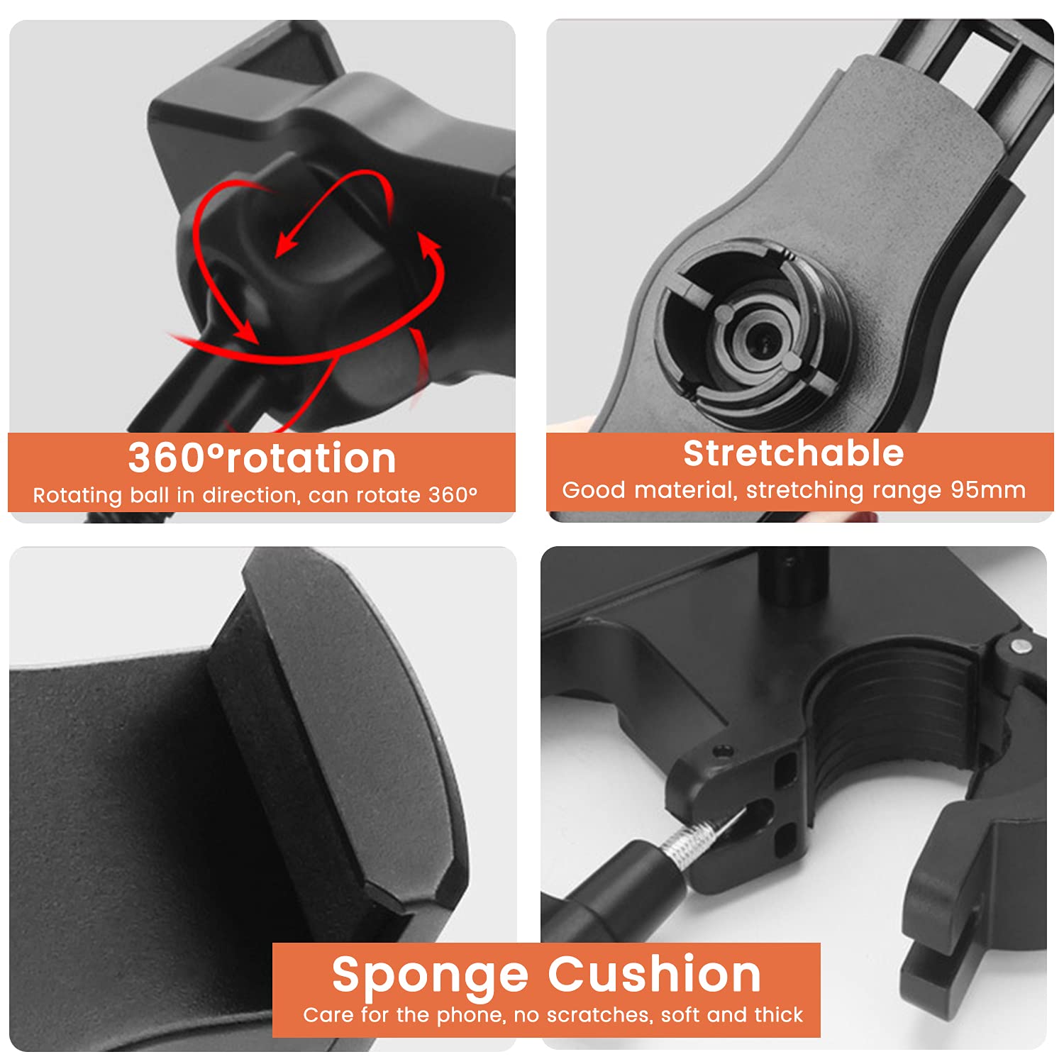 Phone holder Microphone Stand Tray, Clamp-On Rack Tray,Cell Phone Stand for Music Sheet,Compatible with Most Microphones Stands