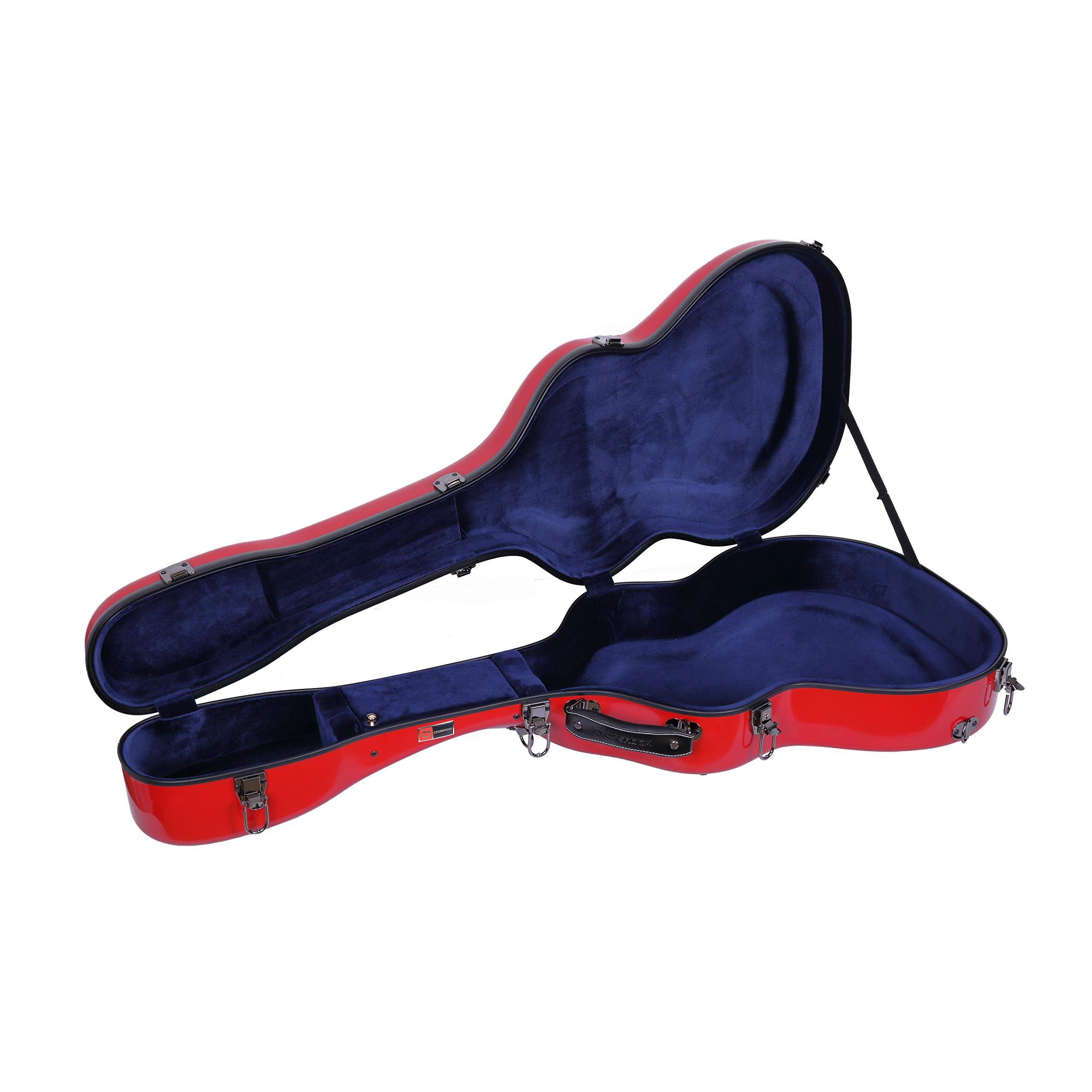 Crossrock Fiberglass Acoustic Guitar Case with TSA Lock for Martin Grand Performance-Red (CRF2020GARD)