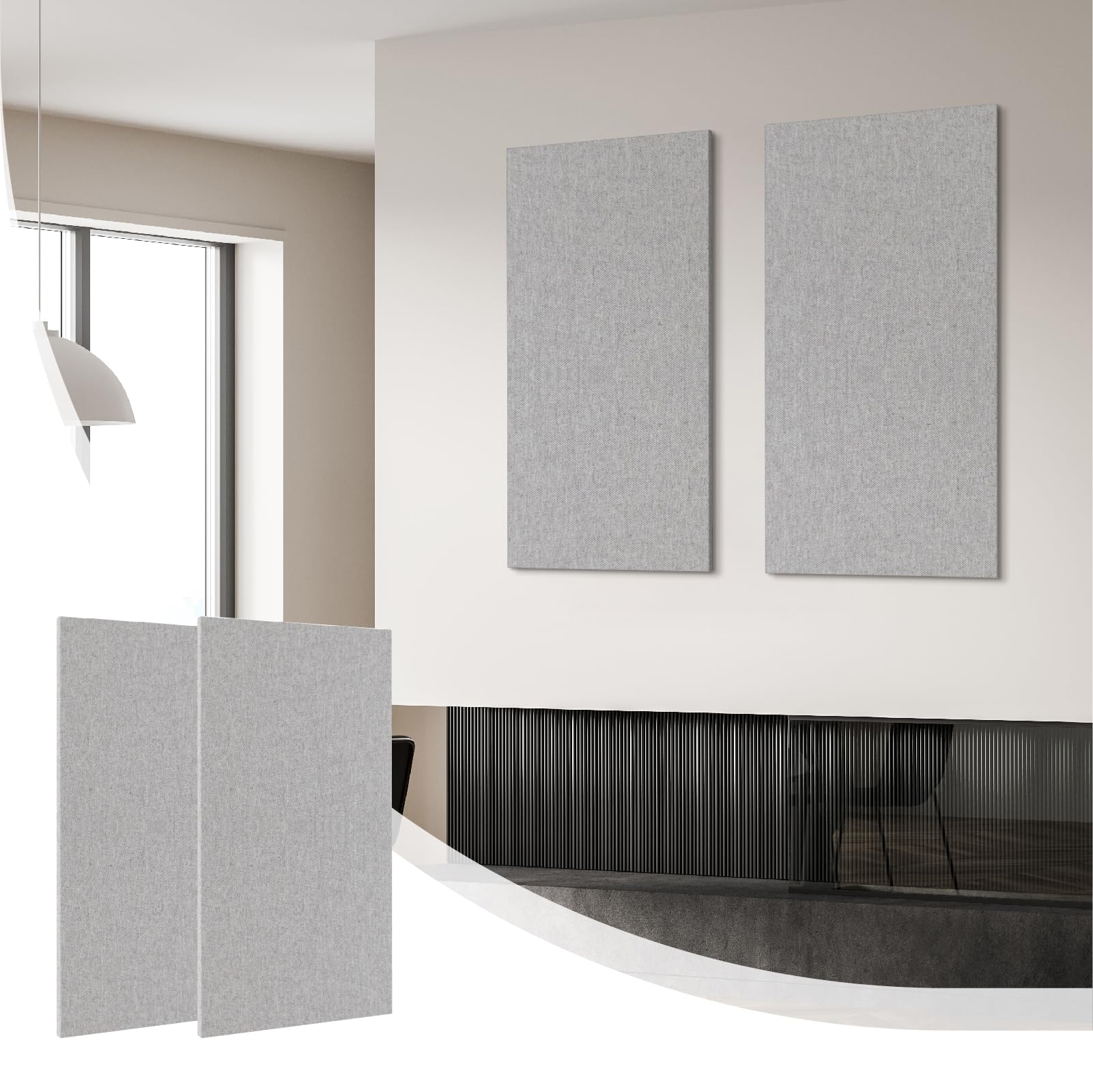 Olanglab Acoustic Panels 2 Pack, 48''X24'' Large Sound Panels, Fabric Wrapped Sound Proof Foam Panels For Walls, Sound Absorbing