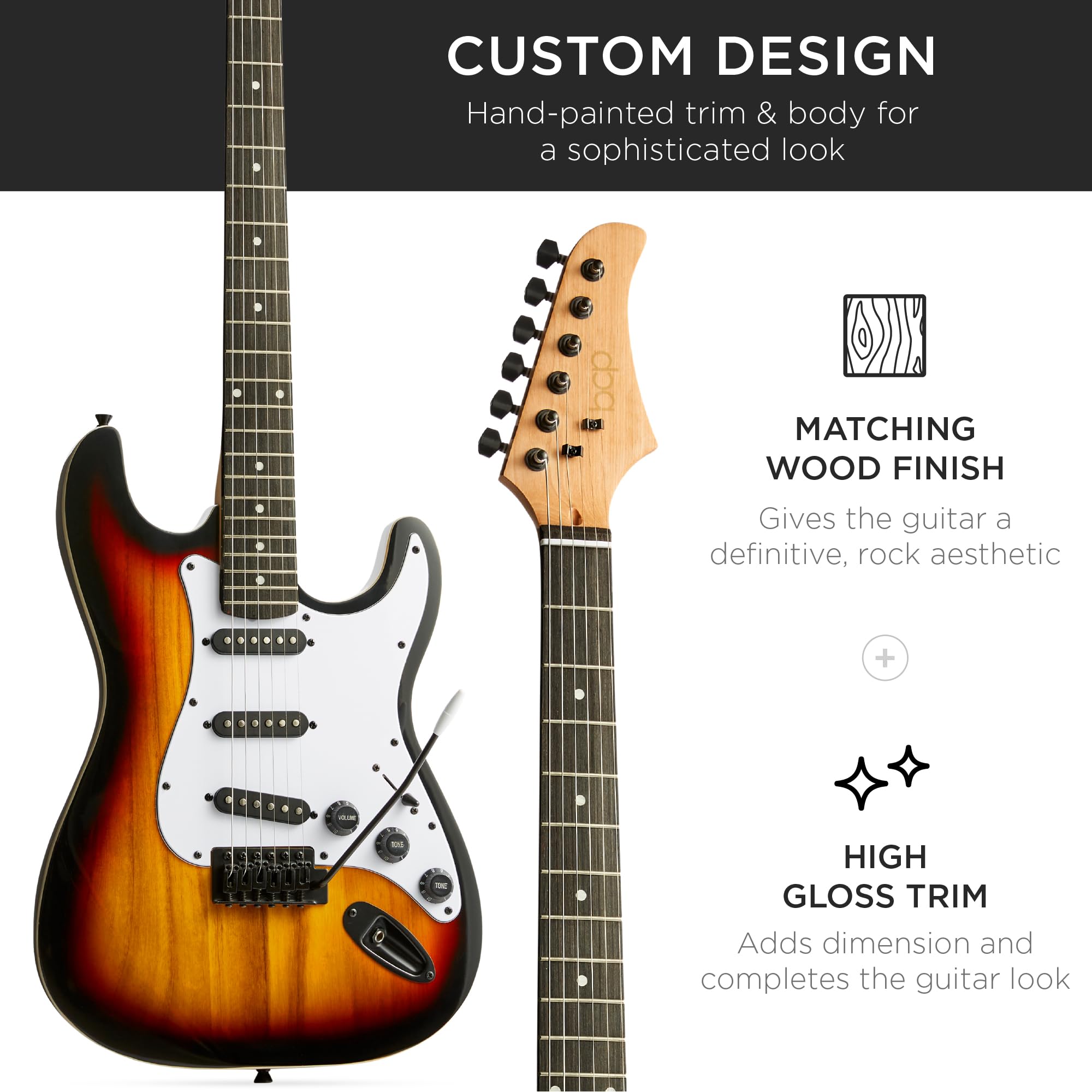 Best Choice Products 39in Full Size Beginner Electric Guitar Starter Kit w/Case, Strap, 10W Amp, Strings, Pick, Tremolo Bar - 3