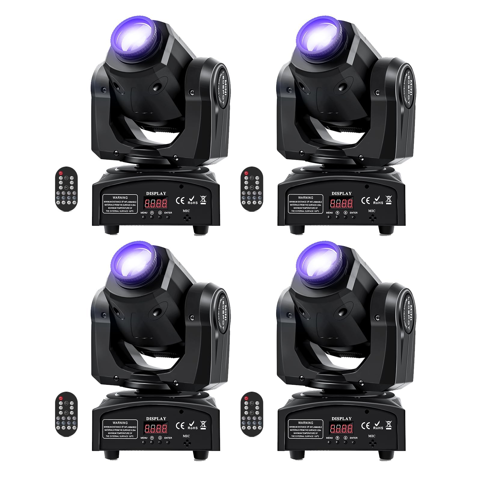 4Pcs 60W Led Moving Head Light With Remote 8 Gobo 8 Pattern Spotlight By Dmx Controlled 11 Channel For Disco Club Party Stage Li
