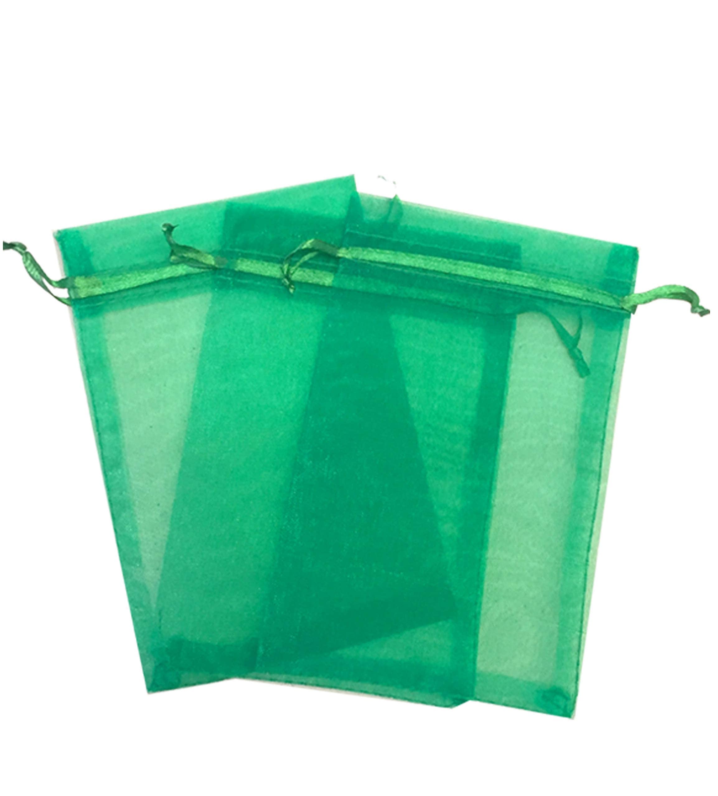 50 Pcs Green 2X3 Sheer Drawstring Organza Bags Jewelry Pouches Wedding Party Favor Gift Bags Gift Bags Candy Bags Kyezi Design A