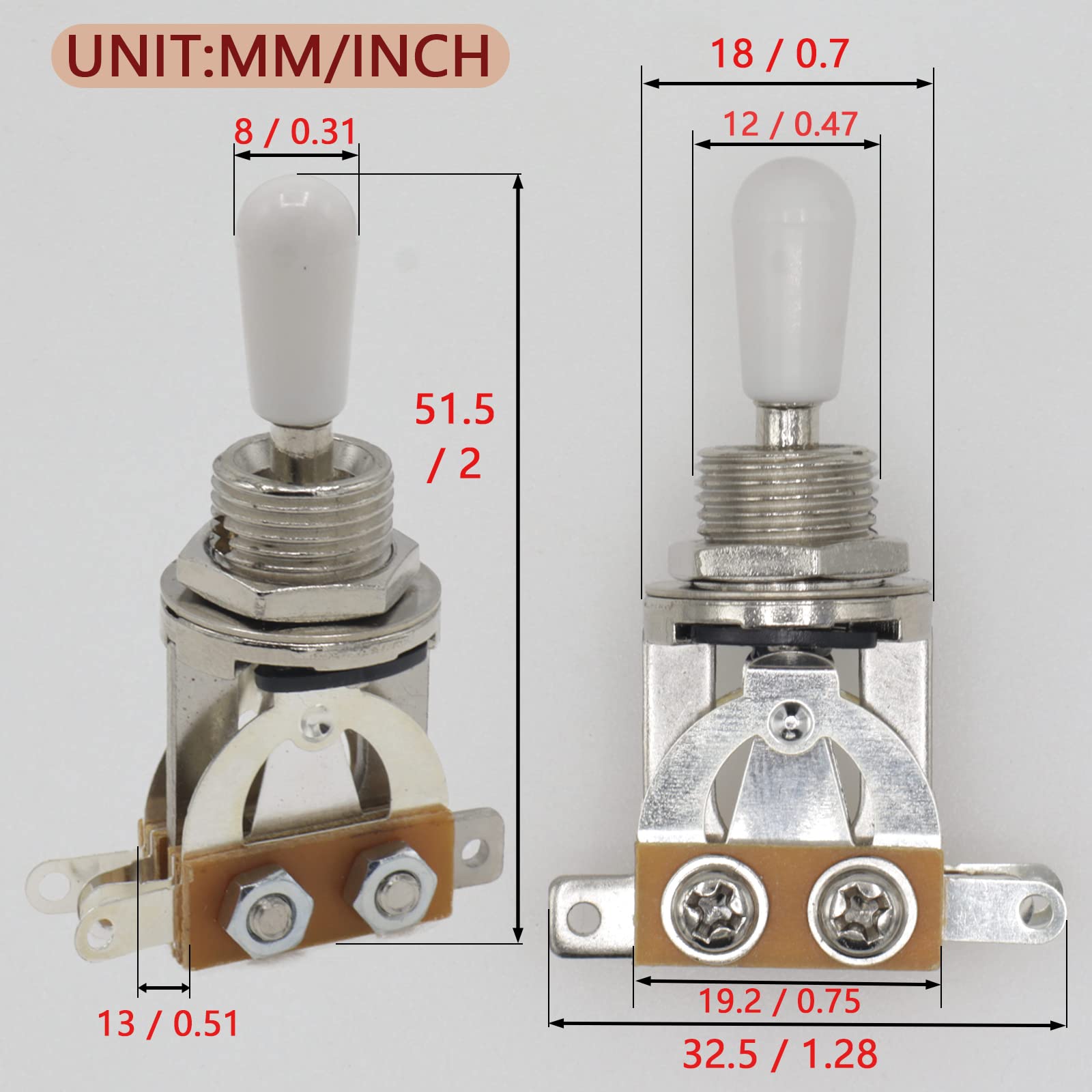 Cheerock 2pcs Electric Guitar 3 Way Toggle Switch, Guitar Pickup Switch, Guitar Selector Switch, Electric Guitar 3 Way Toggle Se