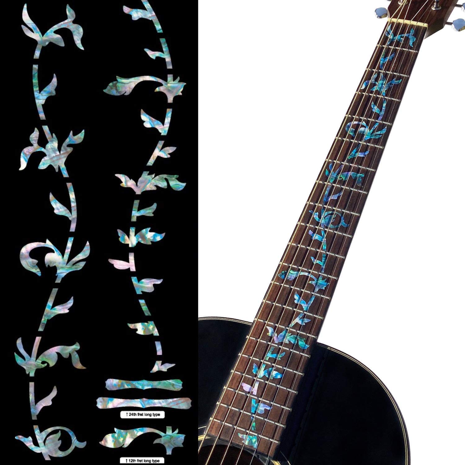 Inlay Sticker Fret Markers For Guitars - Tree Of Life - Abalone Mix