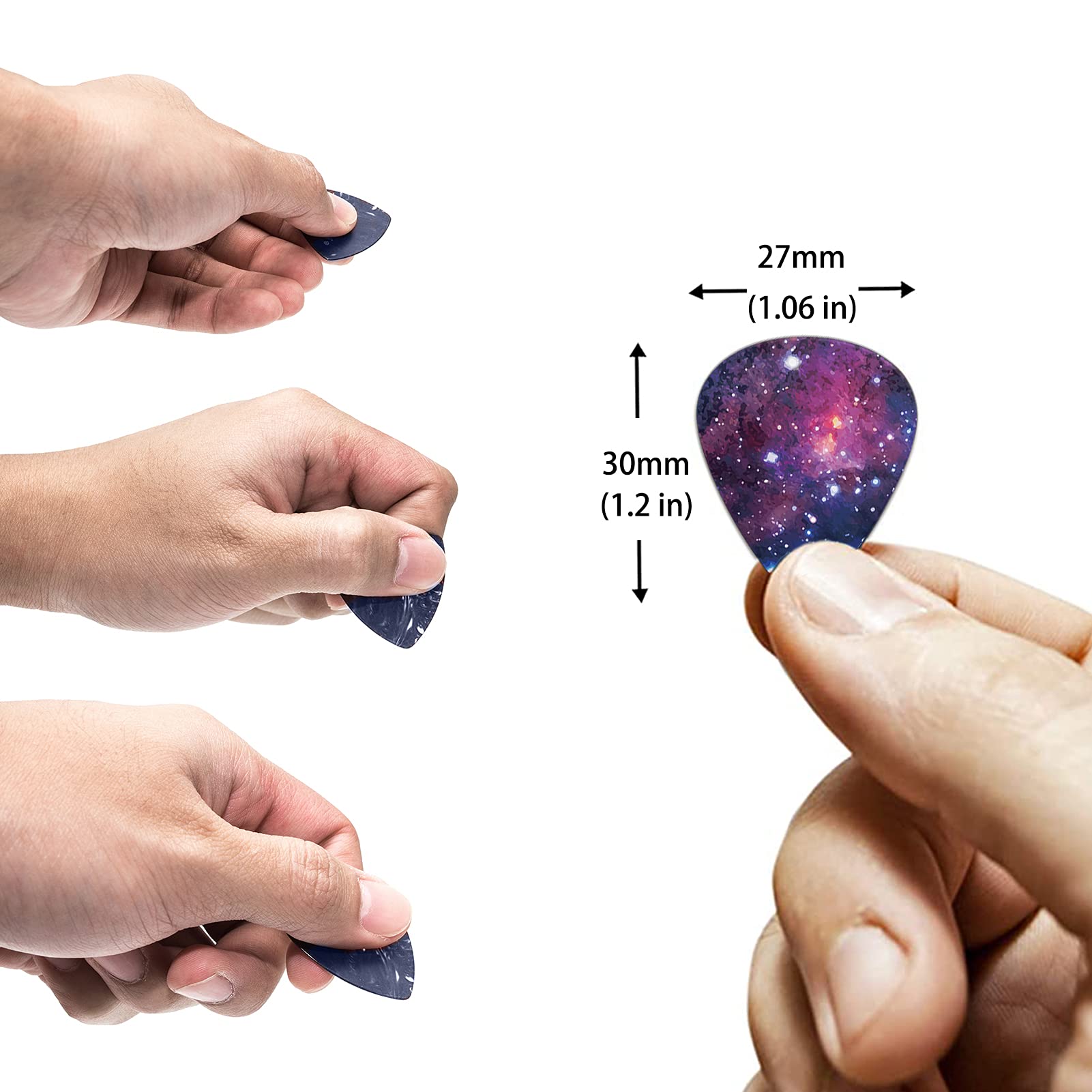 Jeiento Cute Guitar Picks 6 Pack Guitar Plectrums for Guitar Electric Acoustic Mandolin Bass,Medium 0.96mm